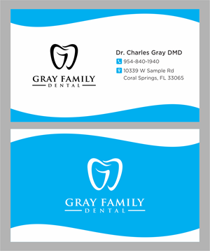 Business Card Design by BNdesigner for Gray Family Dental | Design: #29129504