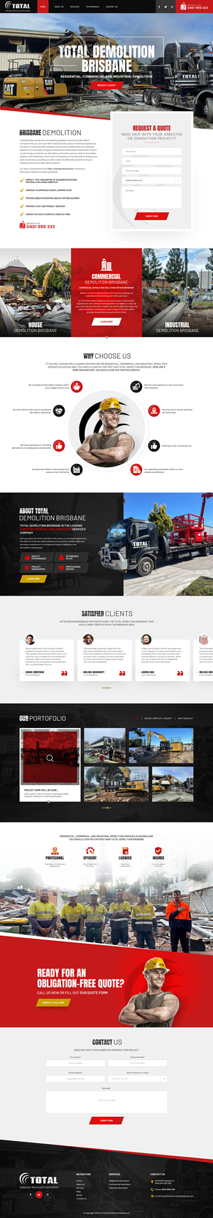 Website Re-design of Demolition Company Website | Diseño Web por UXUI TRIGGER
