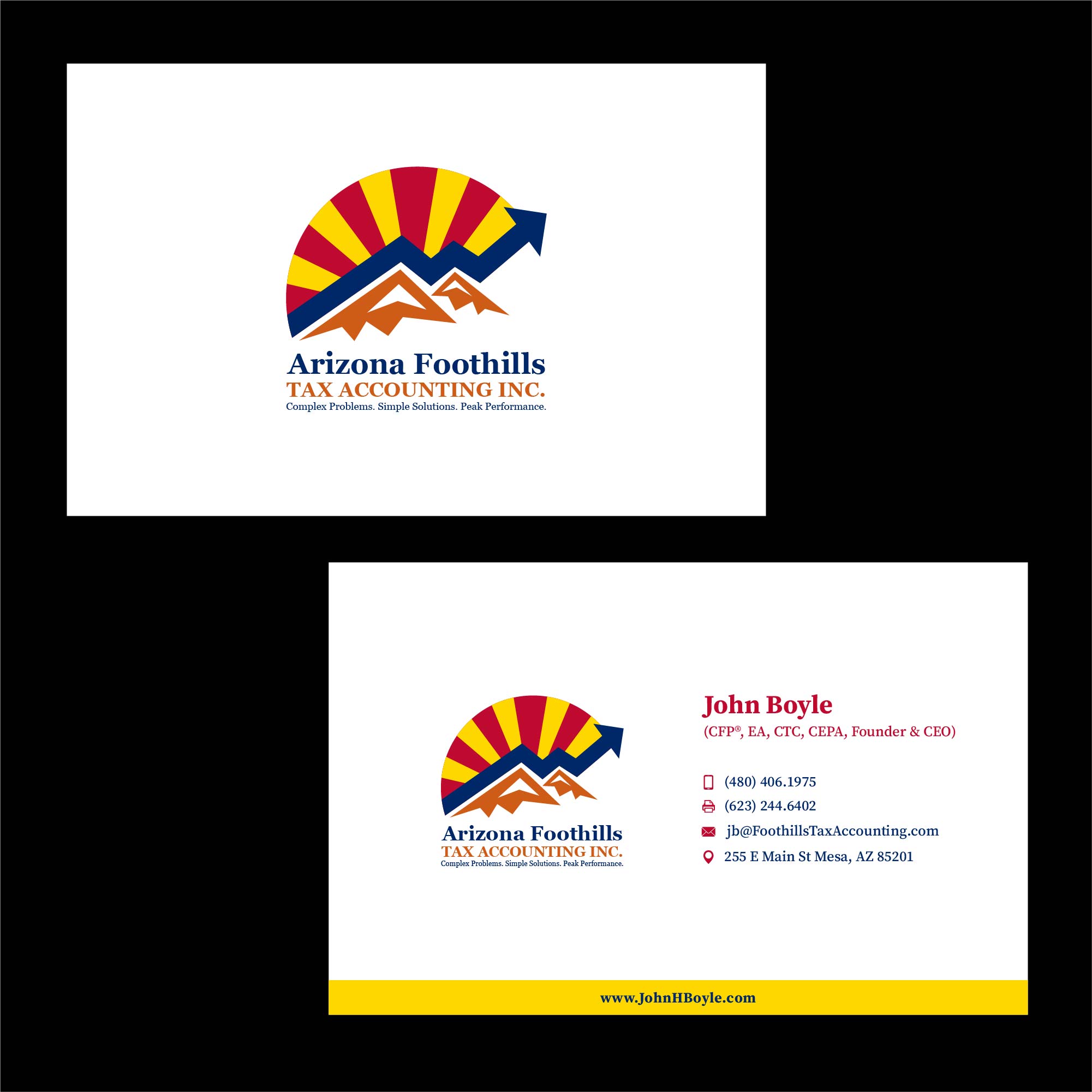 Business Card Design by T_jenny for Arizona Foothills Tax Accounting | Design #29139351