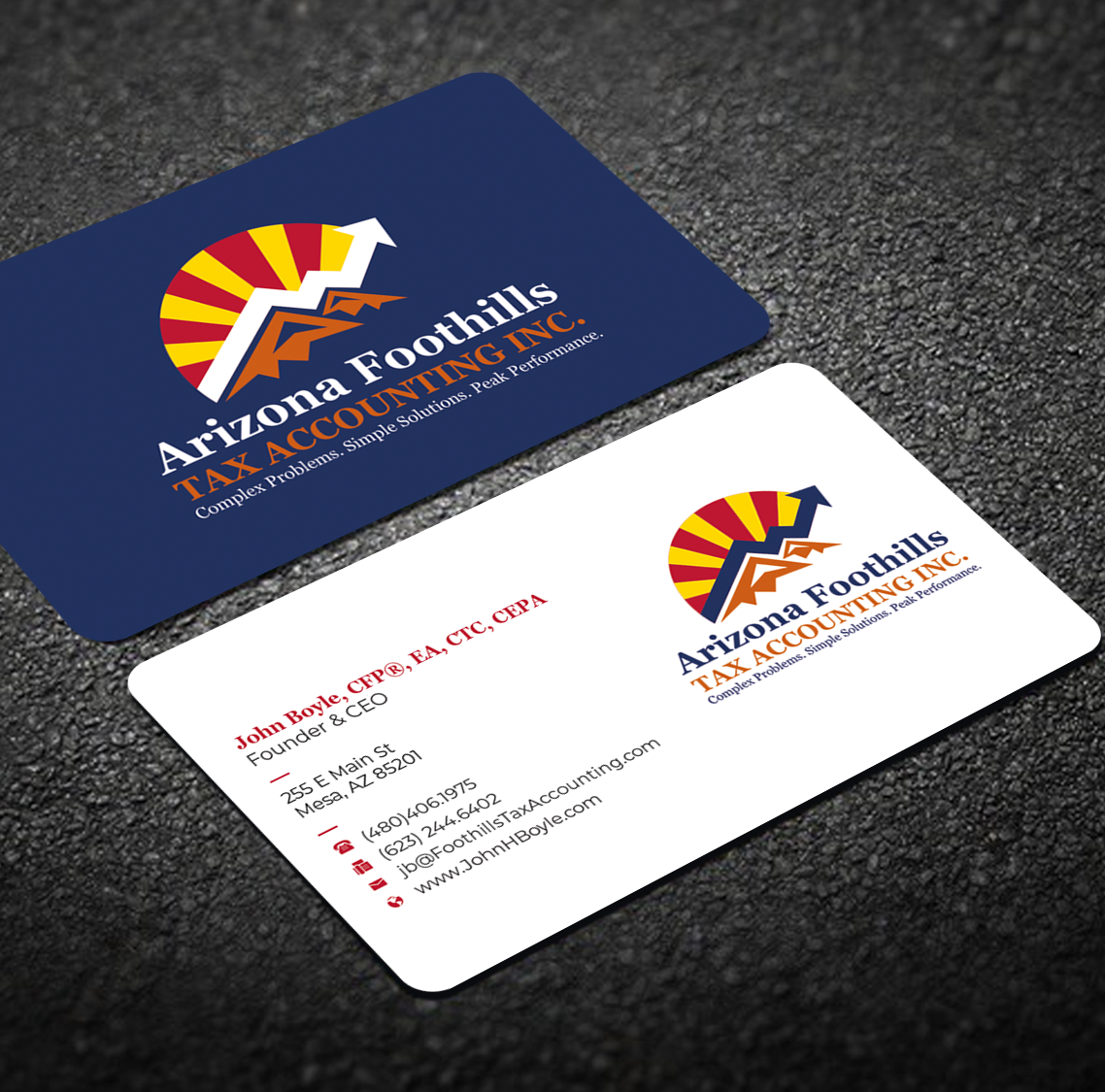 Business Card Design by Graphixpointt for Arizona Foothills Tax Accounting | Design #29134838