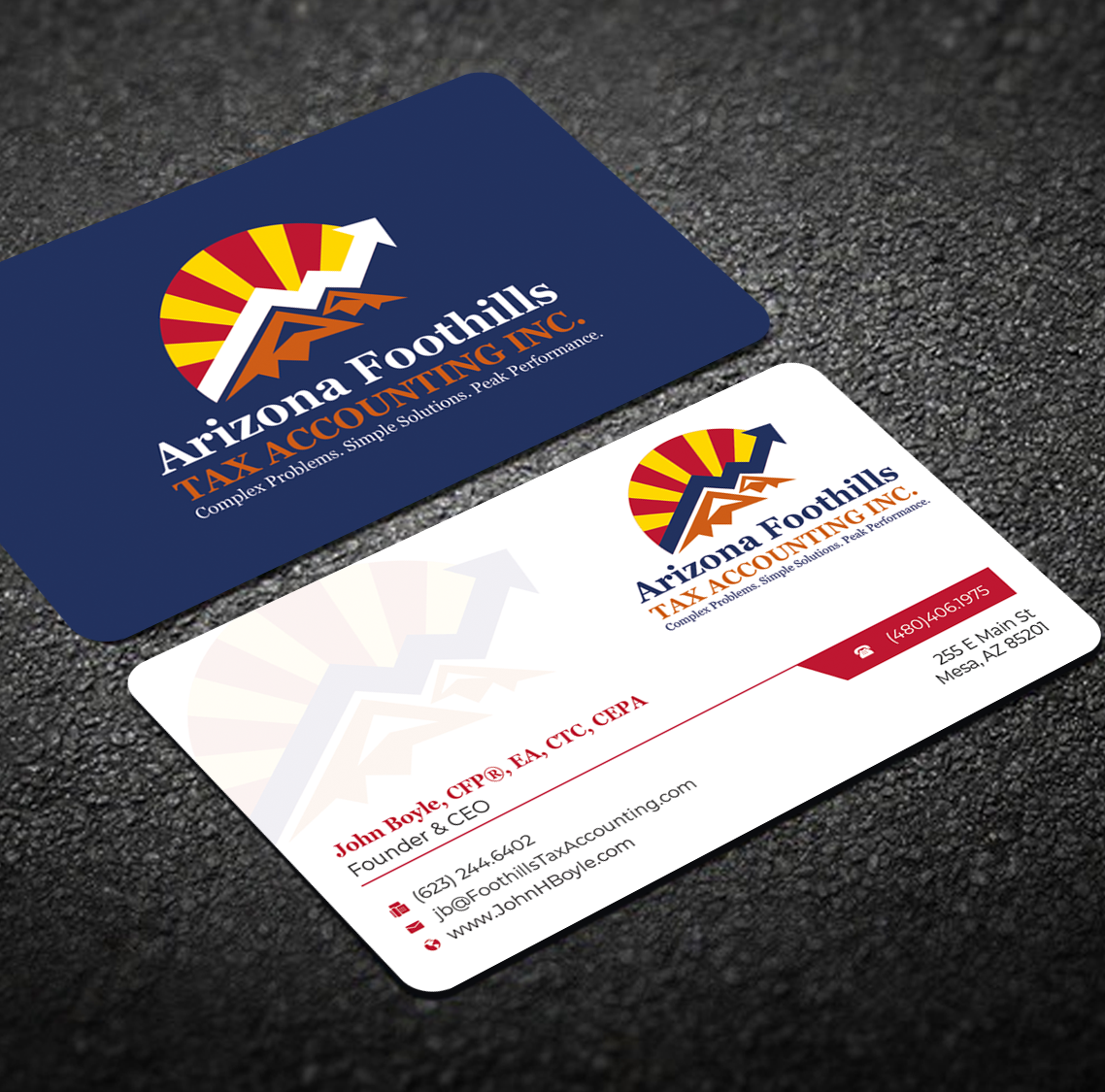 Business Card Design by Graphixpointt for Arizona Foothills Tax Accounting | Design #29134839