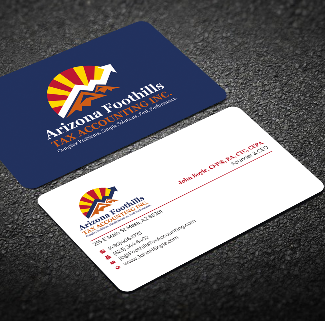 Business Card Design by Graphixpointt for Arizona Foothills Tax Accounting | Design #29134841