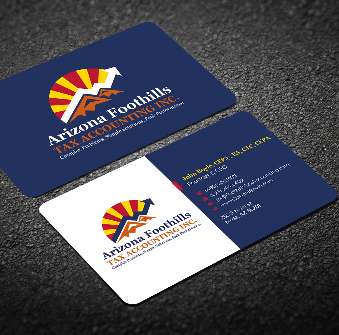 Business Card Design by Graphixpointt for Arizona Foothills Tax Accounting | Design #29134865