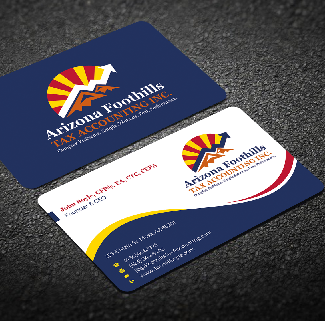 Visitenkarten-Design von Graphixpointt für Arizona Foothills Tax Accounting | Design #29134866