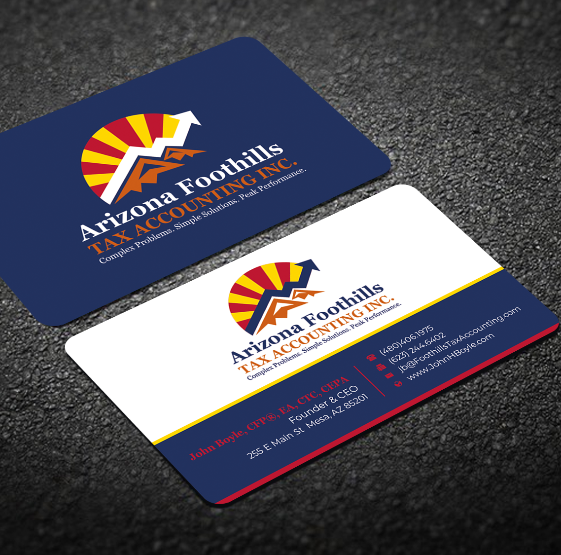 Visitenkarten-Design von Graphixpointt für Arizona Foothills Tax Accounting | Design #29134867