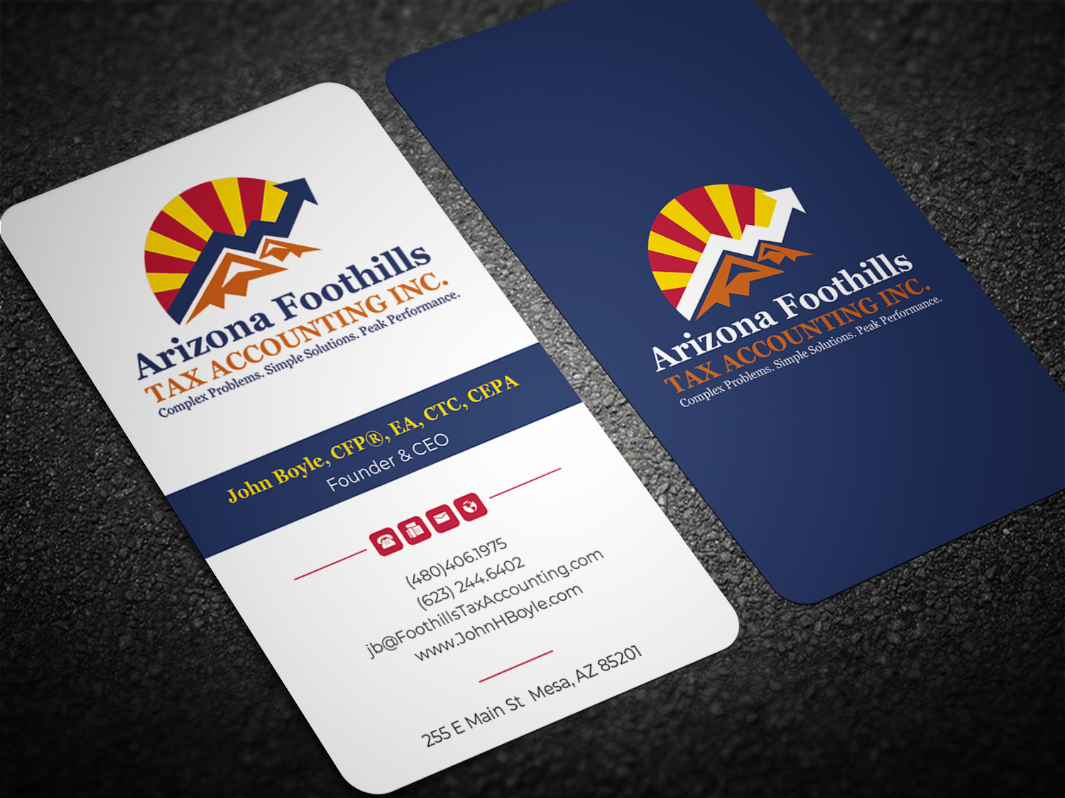 Business Card Design by Graphixpointt for Arizona Foothills Tax Accounting | Design #29134967