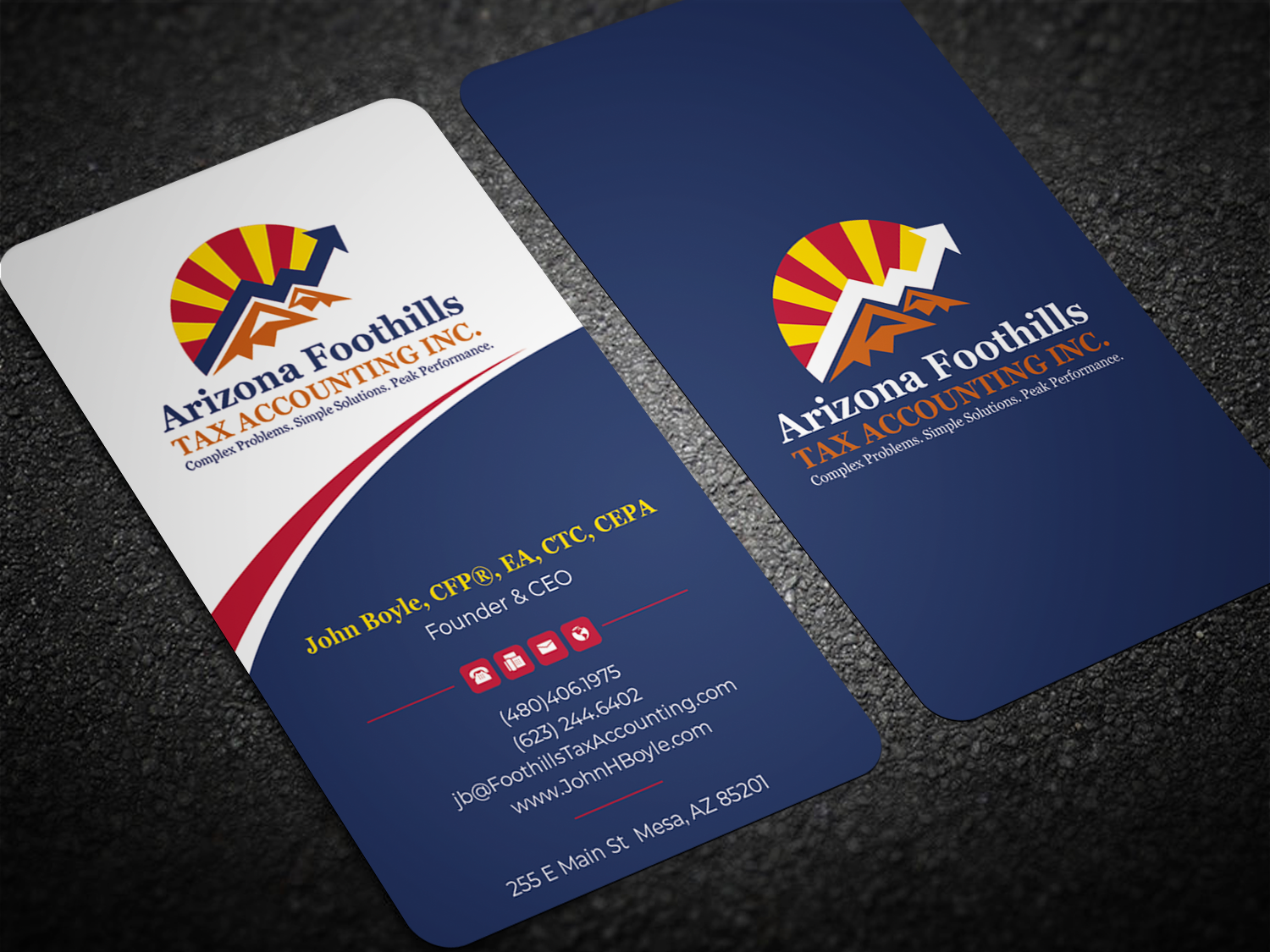 Visitenkarten-Design von Graphixpointt für Arizona Foothills Tax Accounting | Design #29134968