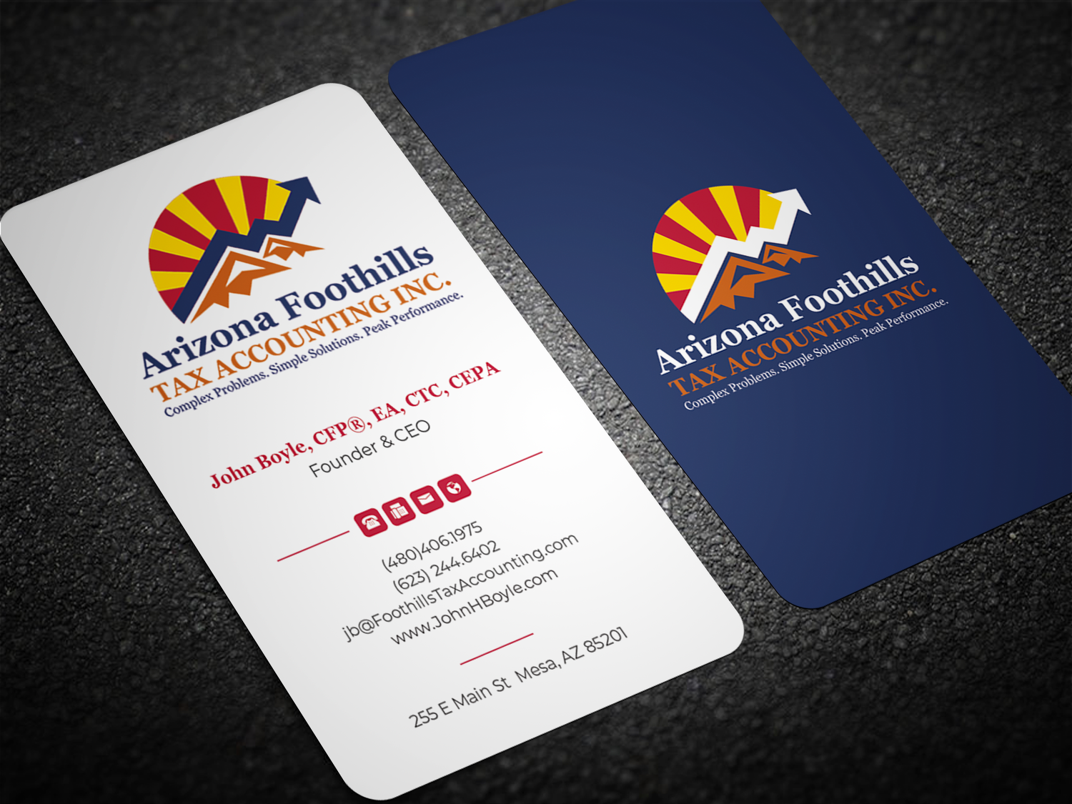 Visitenkarten-Design von Graphixpointt für Arizona Foothills Tax Accounting | Design #29134969