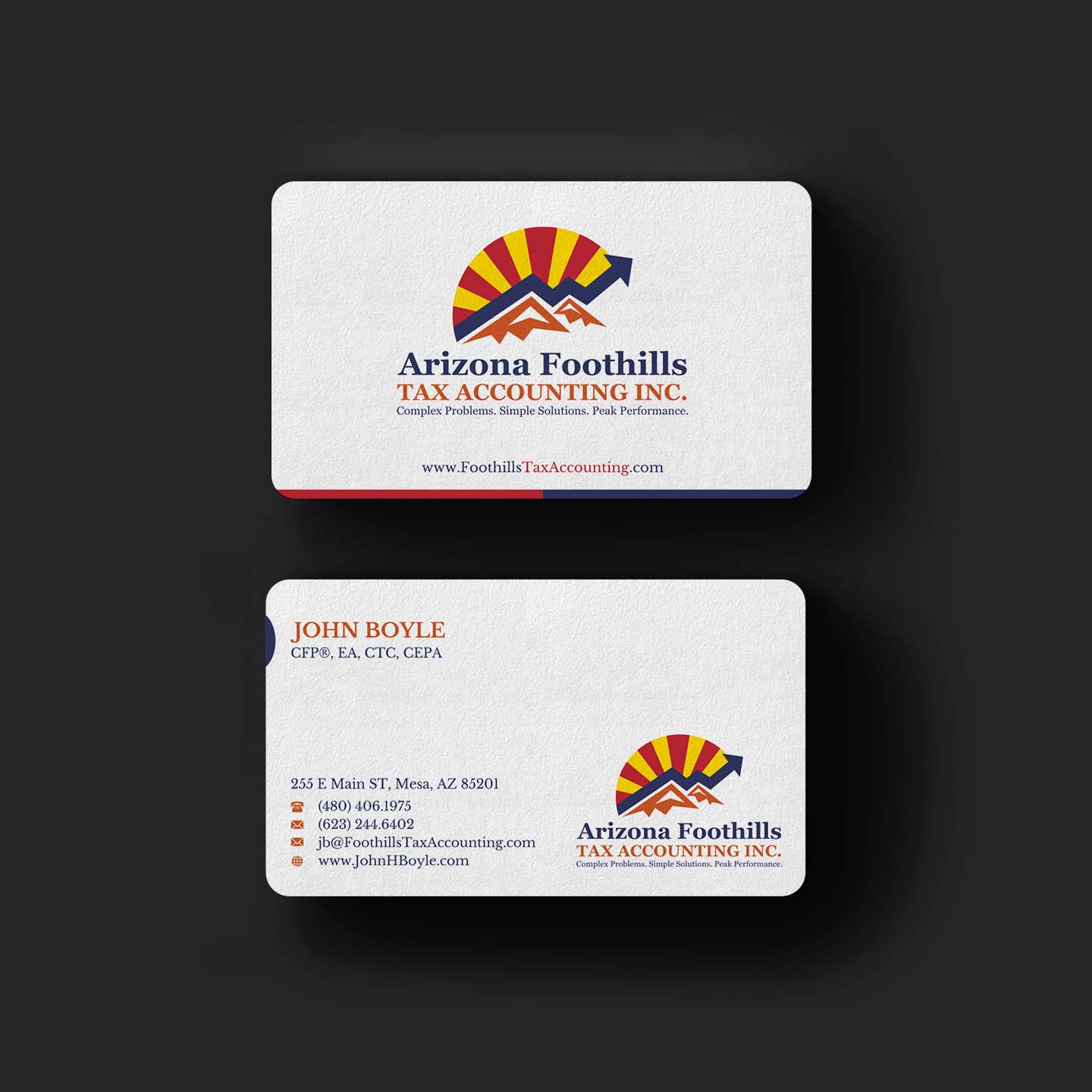 Business Card Design by INDIAN_Ashok for Arizona Foothills Tax Accounting | Design #29137379