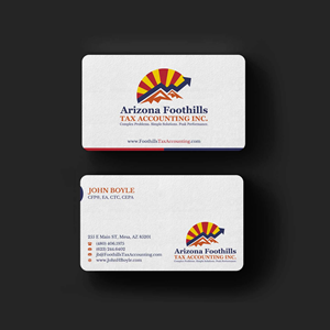 Visitenkarten-Design von INDIAN_Ashok für Arizona Foothills Tax Accounting | Design: #29137379