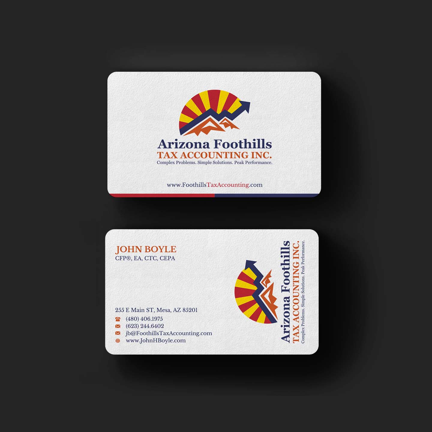 Business Card Design by INDIAN_Ashok for Arizona Foothills Tax Accounting | Design #29137383
