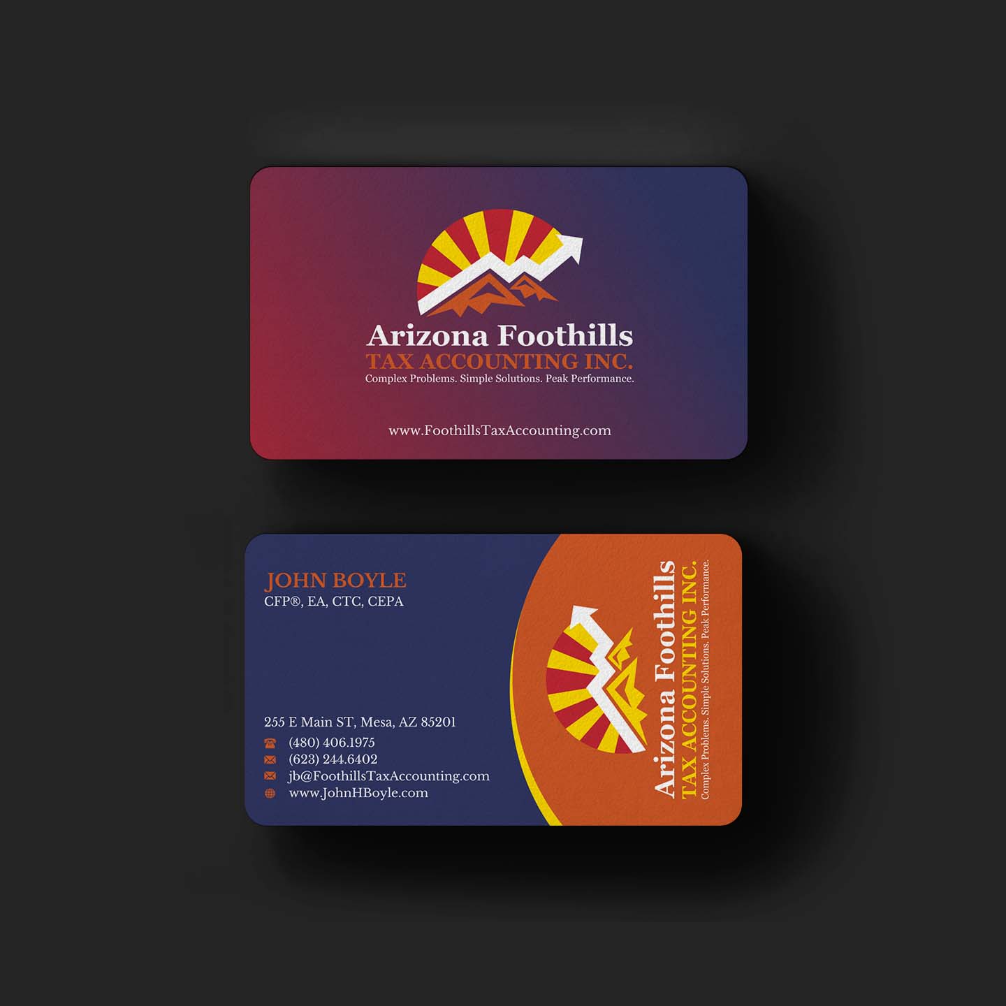Visitenkarten-Design von INDIAN_Ashok für Arizona Foothills Tax Accounting | Design #29137384
