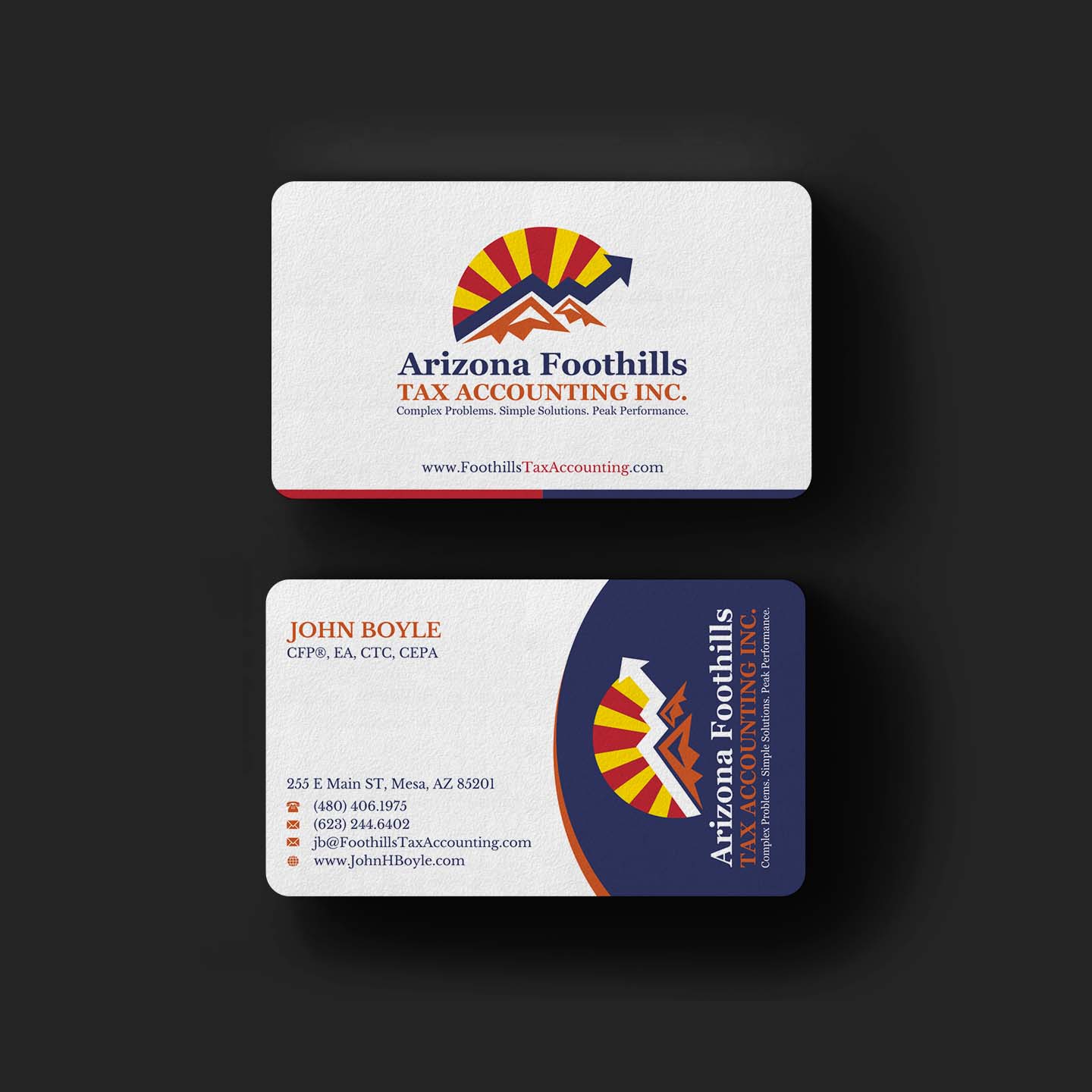 Visitenkarten-Design von INDIAN_Ashok für Arizona Foothills Tax Accounting | Design #29137386