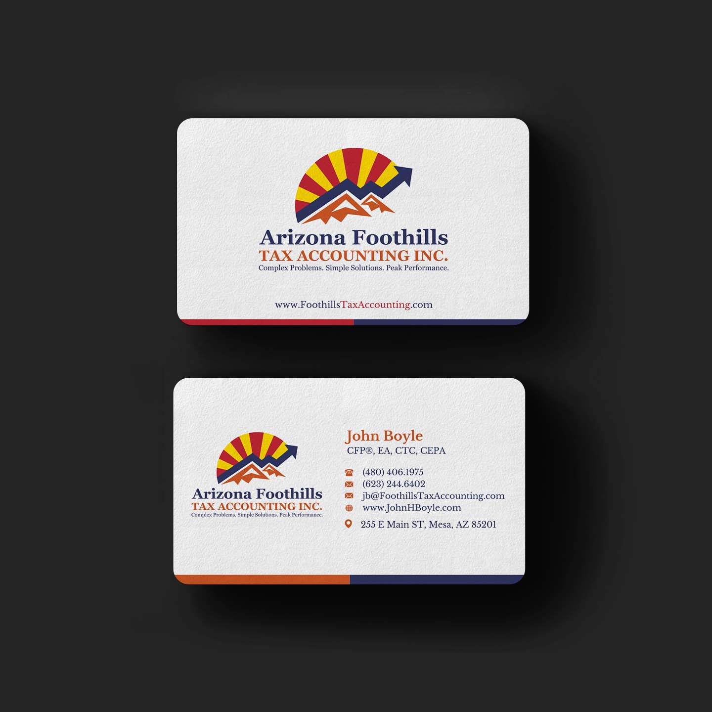 Business Card Design by INDIAN_Ashok for Arizona Foothills Tax Accounting | Design #29137387