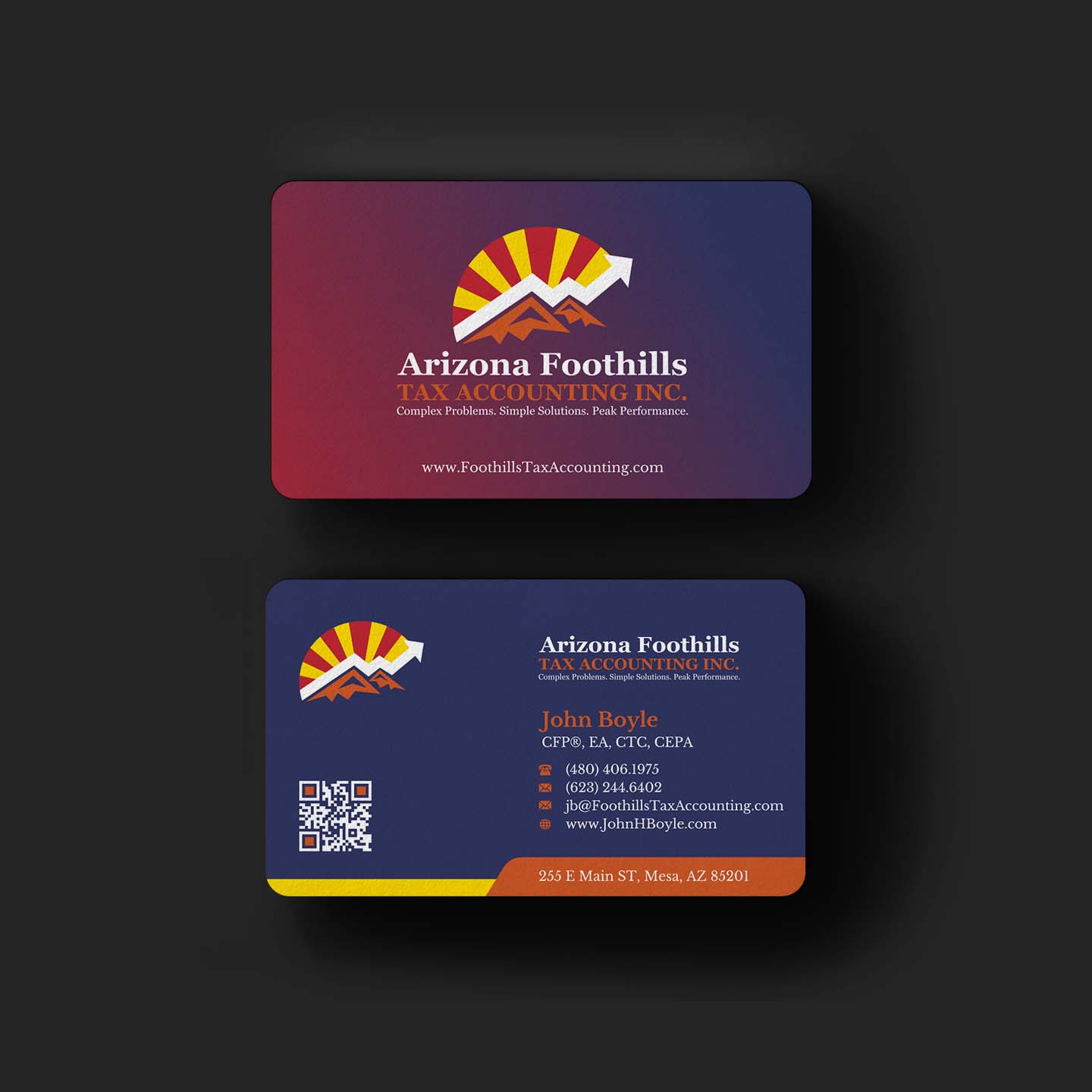 Business Card Design by INDIAN_Ashok for Arizona Foothills Tax Accounting | Design #29137389