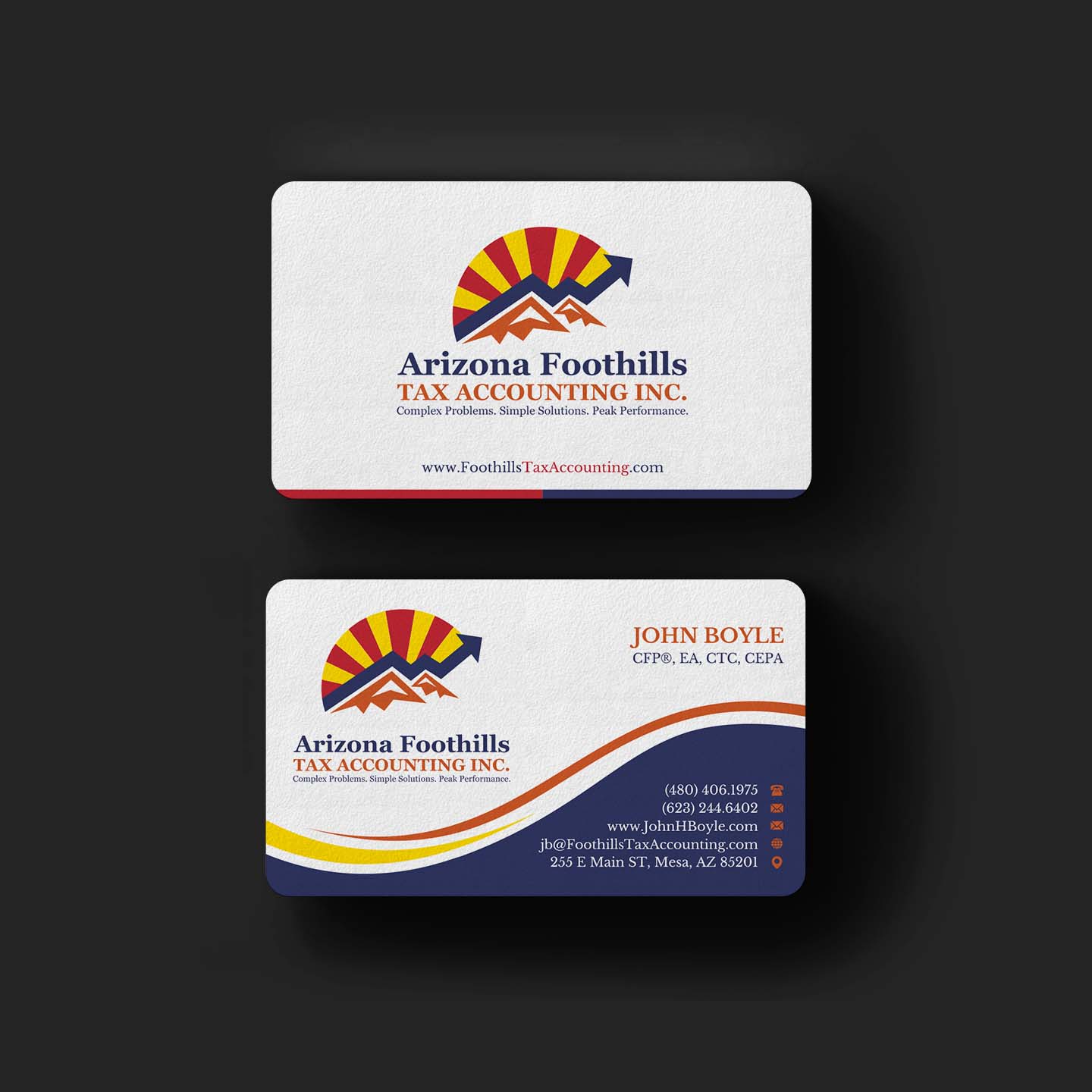 Business Card Design by INDIAN_Ashok for Arizona Foothills Tax Accounting | Design #29137390