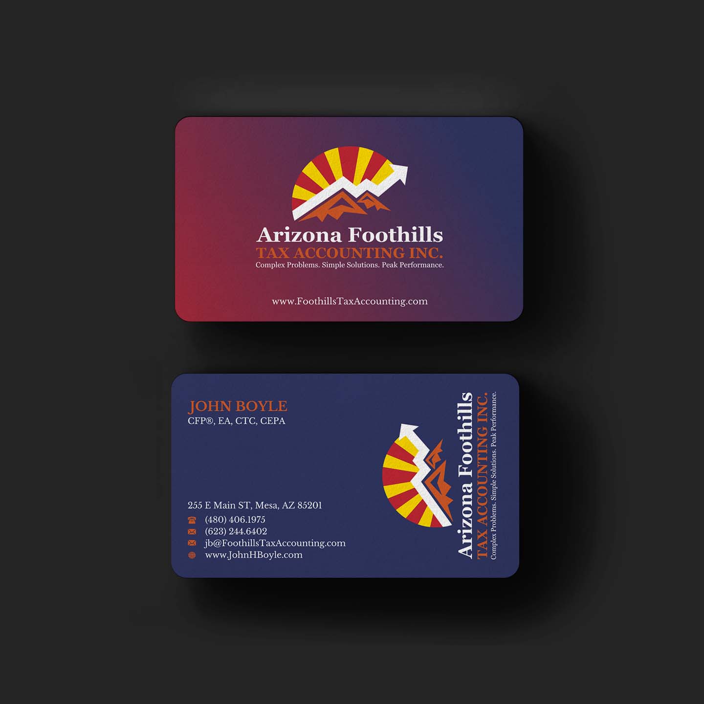 Business Card Design by INDIAN_Ashok for Arizona Foothills Tax Accounting | Design #29137391