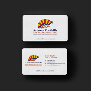 Visitenkarten-Design von INDIAN_Ashok für Arizona Foothills Tax Accounting | Design: #29137396