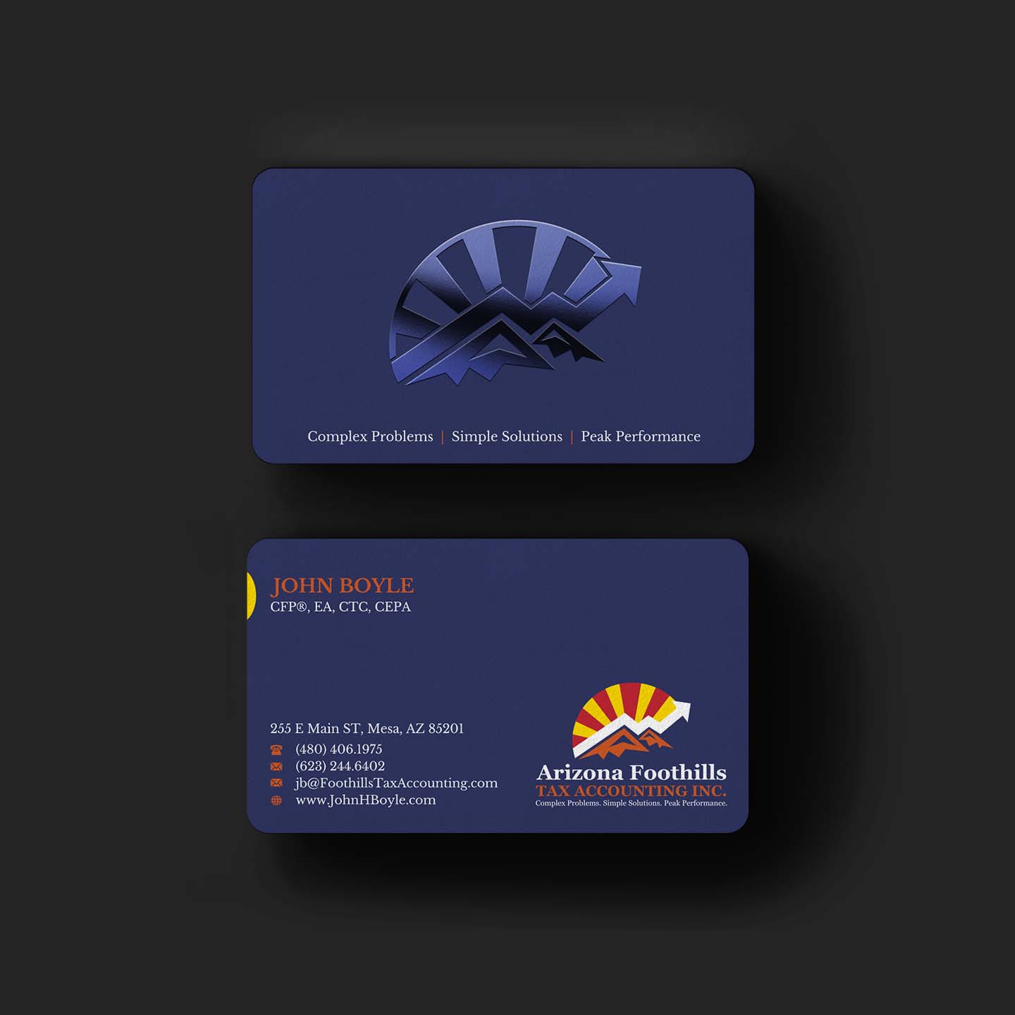 Business Card Design by INDIAN_Ashok for Arizona Foothills Tax Accounting | Design #29137397