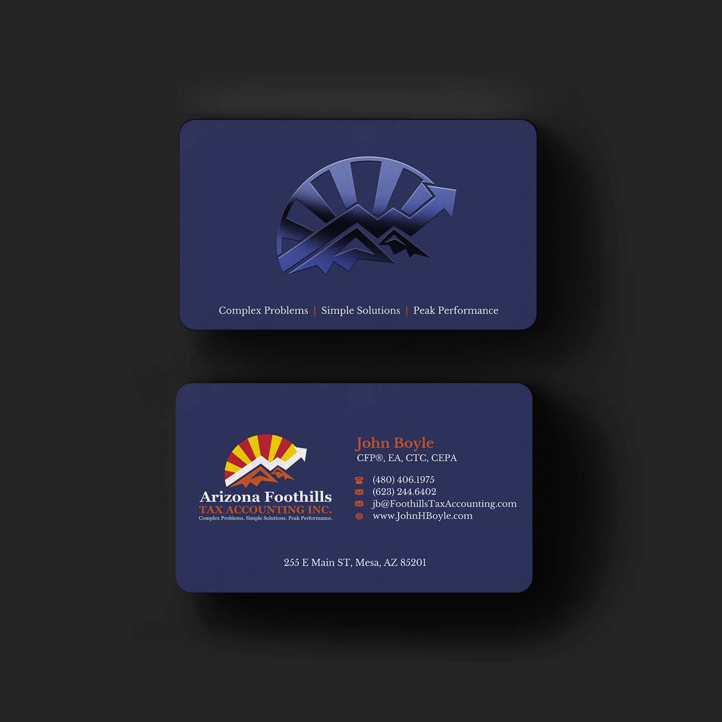 Business Card Design by INDIAN_Ashok for Arizona Foothills Tax Accounting | Design #29137398