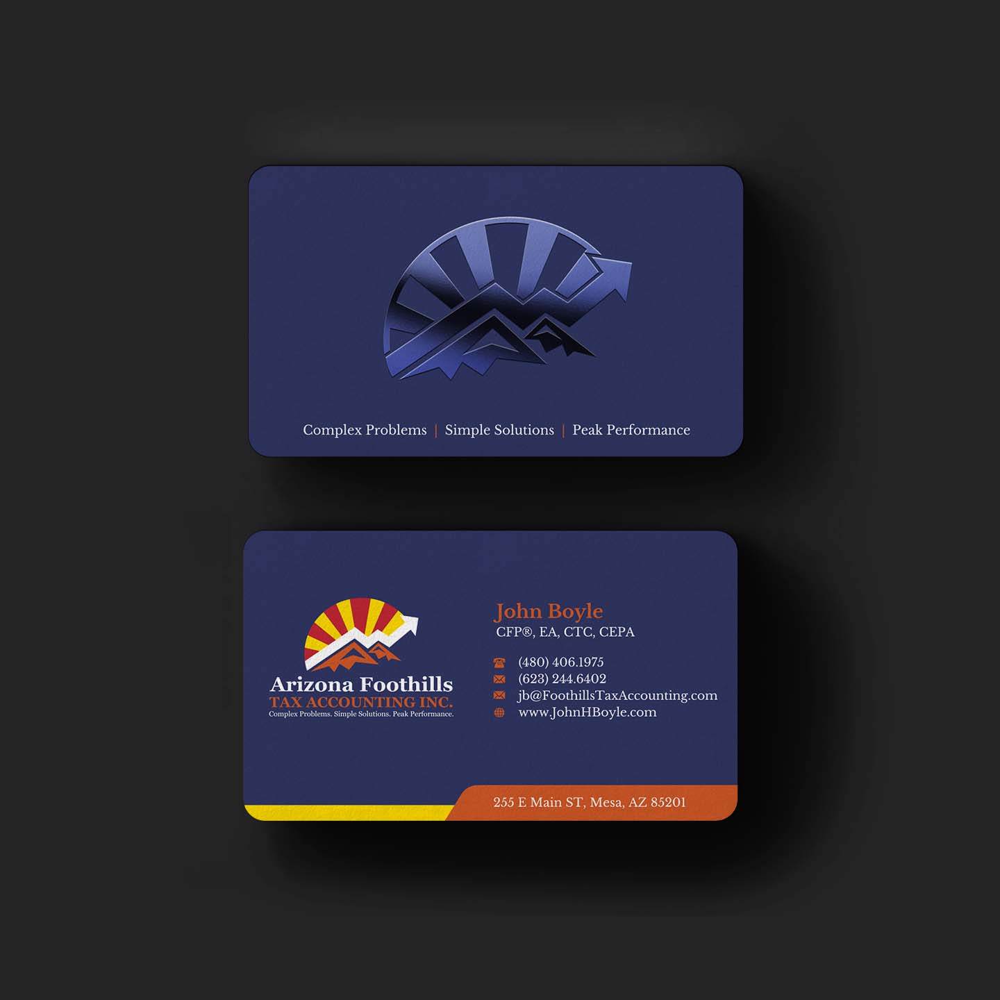 Business Card Design by INDIAN_Ashok for Arizona Foothills Tax Accounting | Design #29137401