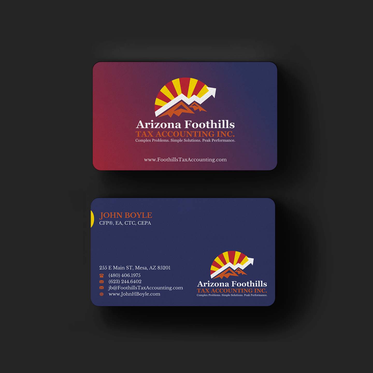 Visitenkarten-Design von INDIAN_Ashok für Arizona Foothills Tax Accounting | Design #29137402