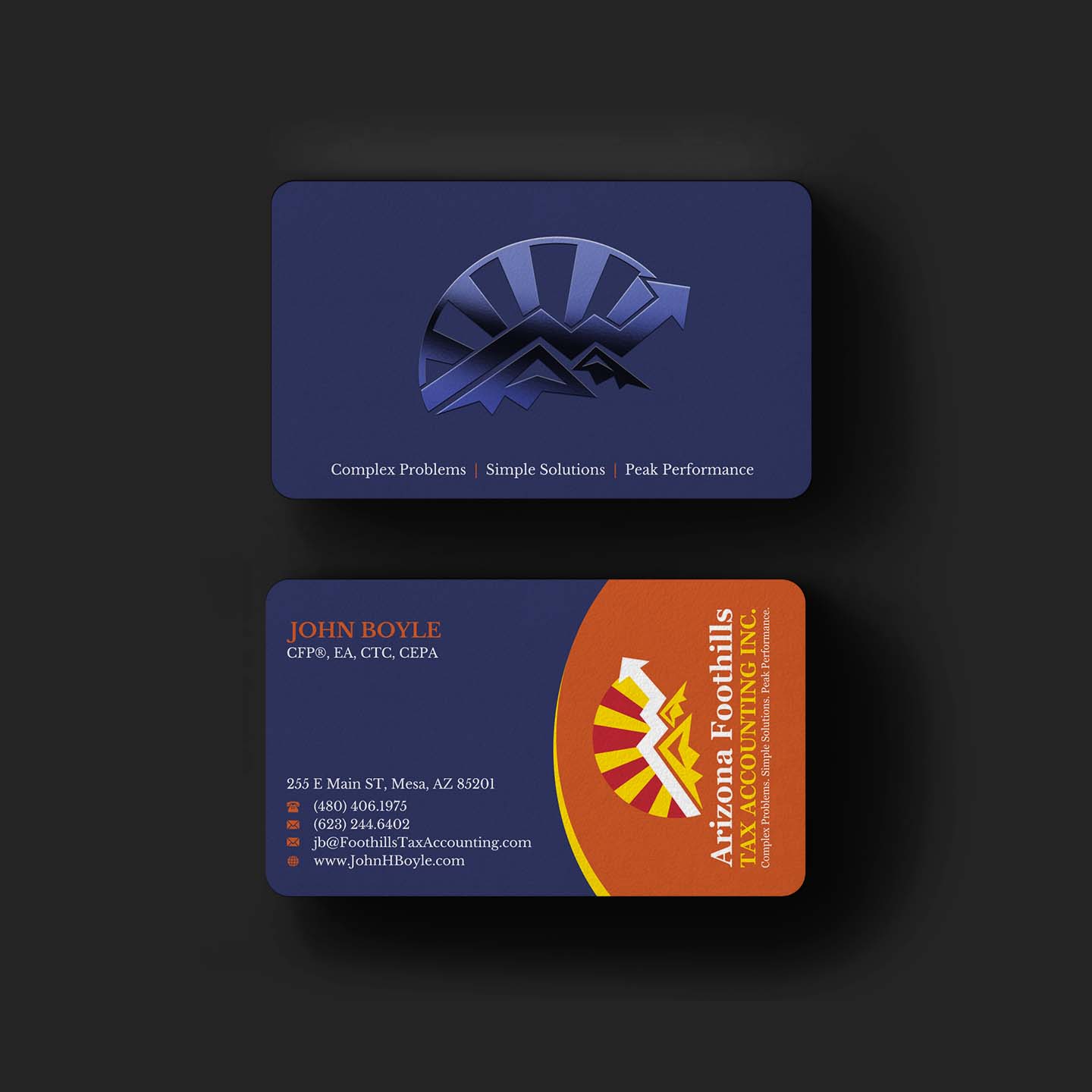 Business Card Design by INDIAN_Ashok for Arizona Foothills Tax Accounting | Design #29137403