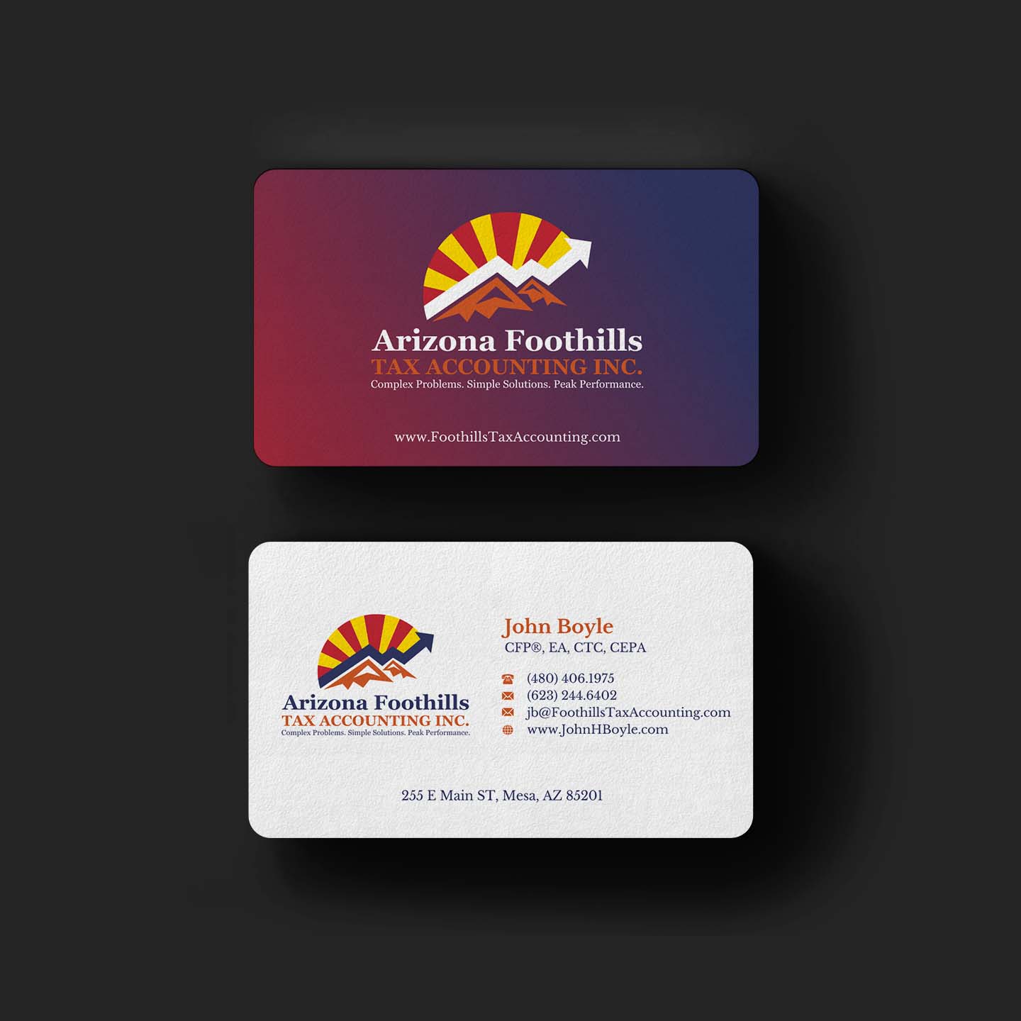 Visitenkarten-Design von INDIAN_Ashok für Arizona Foothills Tax Accounting | Design #29137406
