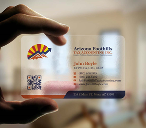 Design de Carte de Visite par INDIAN_Ashok pour Arizona Foothills Tax Accounting | Design : #29137410