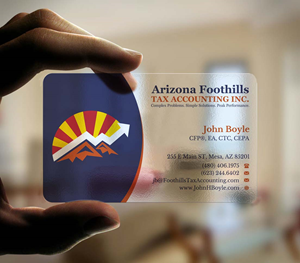 Design de Carte de Visite par INDIAN_Ashok pour Arizona Foothills Tax Accounting | Design : #29137413