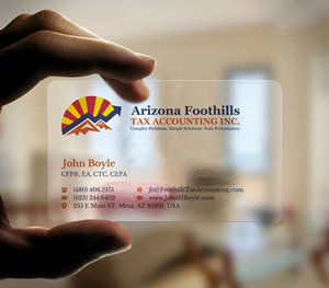 Design de Carte de Visite par INDIAN_Ashok pour Arizona Foothills Tax Accounting | Design : #29137417