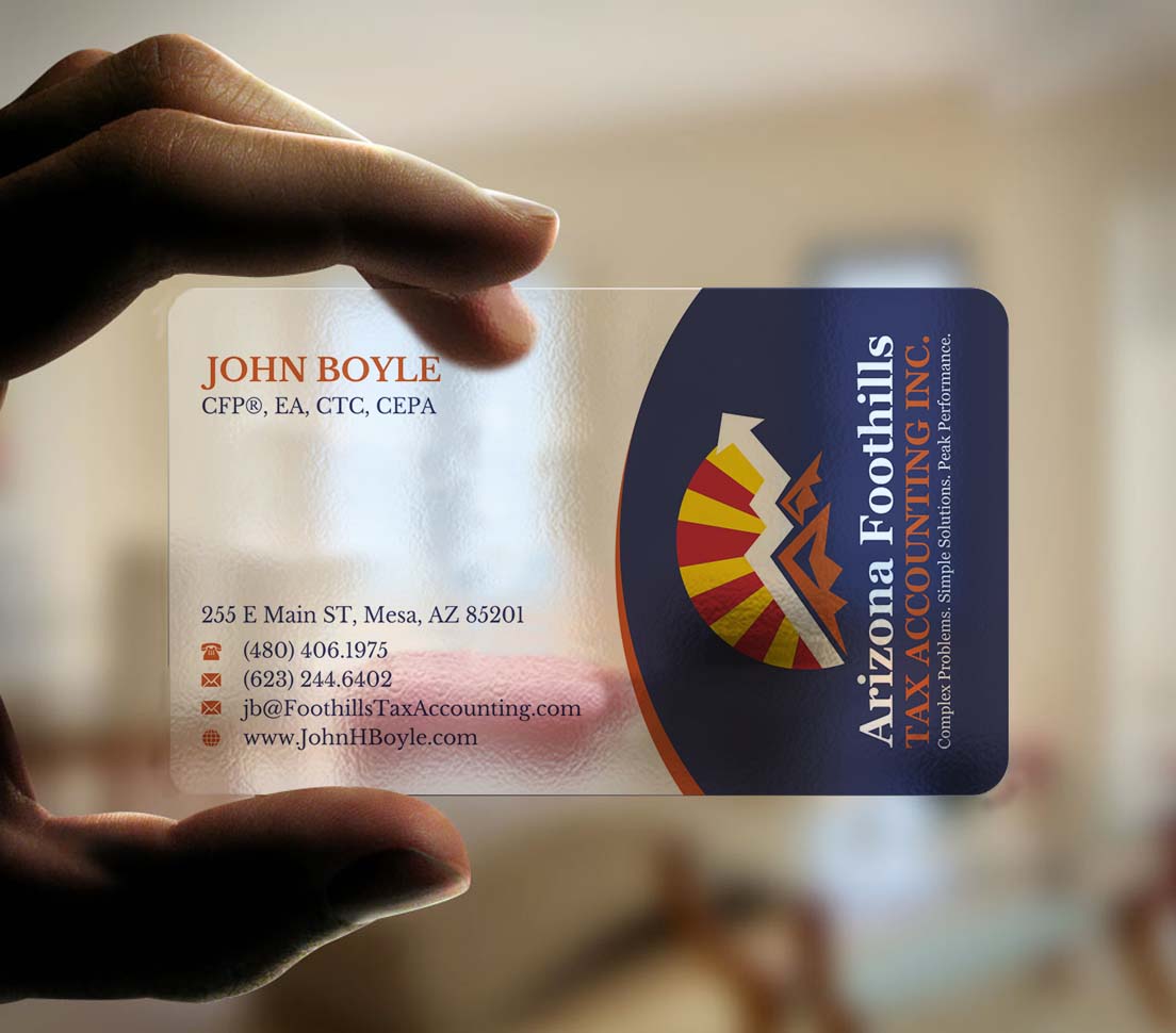 Design de Carte de Visite par INDIAN_Ashok pour Arizona Foothills Tax Accounting | Design #29137419