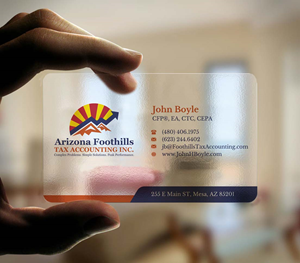 Design de Carte de Visite par INDIAN_Ashok pour Arizona Foothills Tax Accounting | Design : #29137420