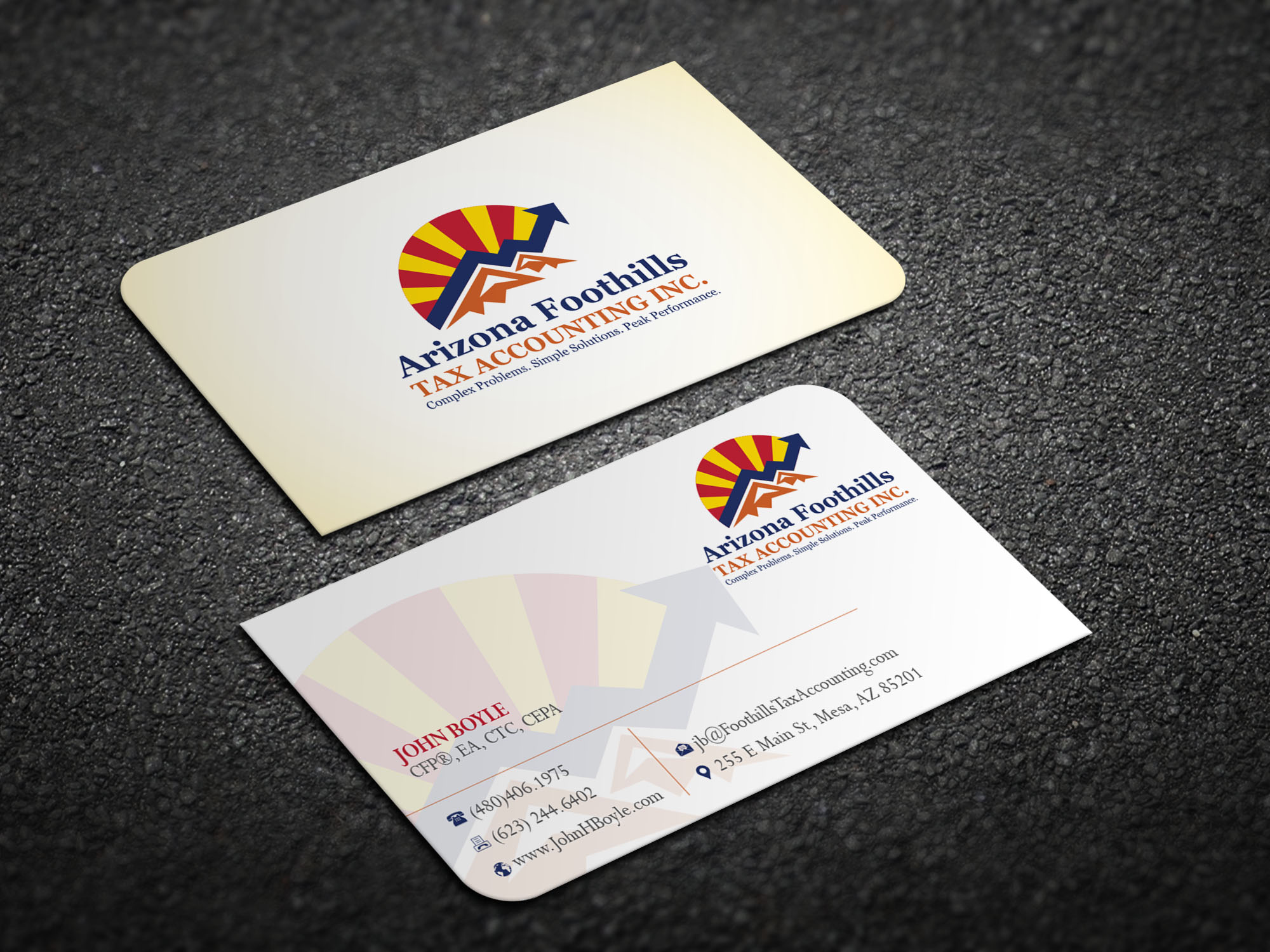 Business Card Design by Magic of Art for Arizona Foothills Tax Accounting | Design #29136636