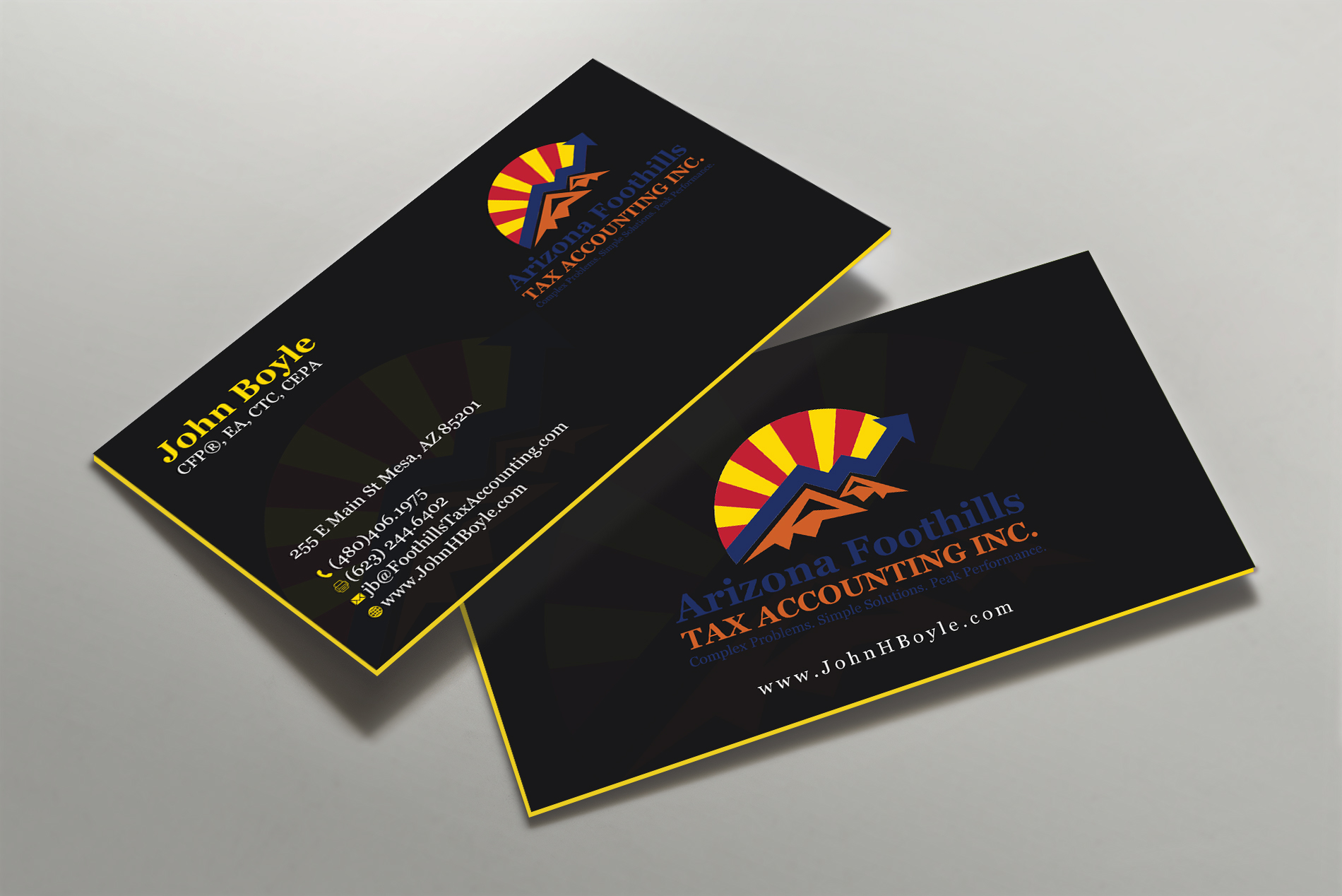 Visitenkarten-Design von Tripti Ranjan Gain für Arizona Foothills Tax Accounting | Design #29137422