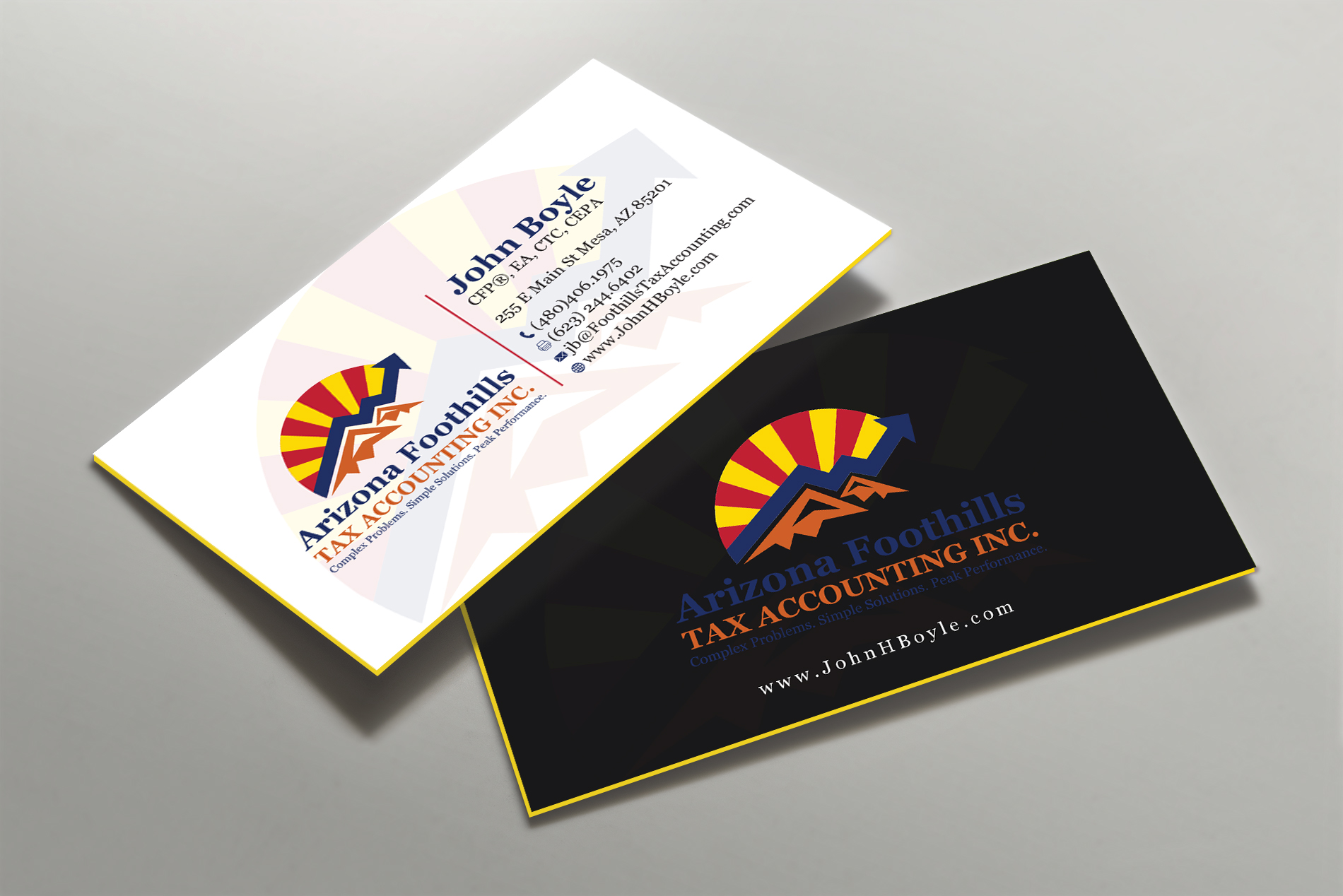 Business Card Design by Tripti Ranjan Gain for Arizona Foothills Tax Accounting | Design #29137423
