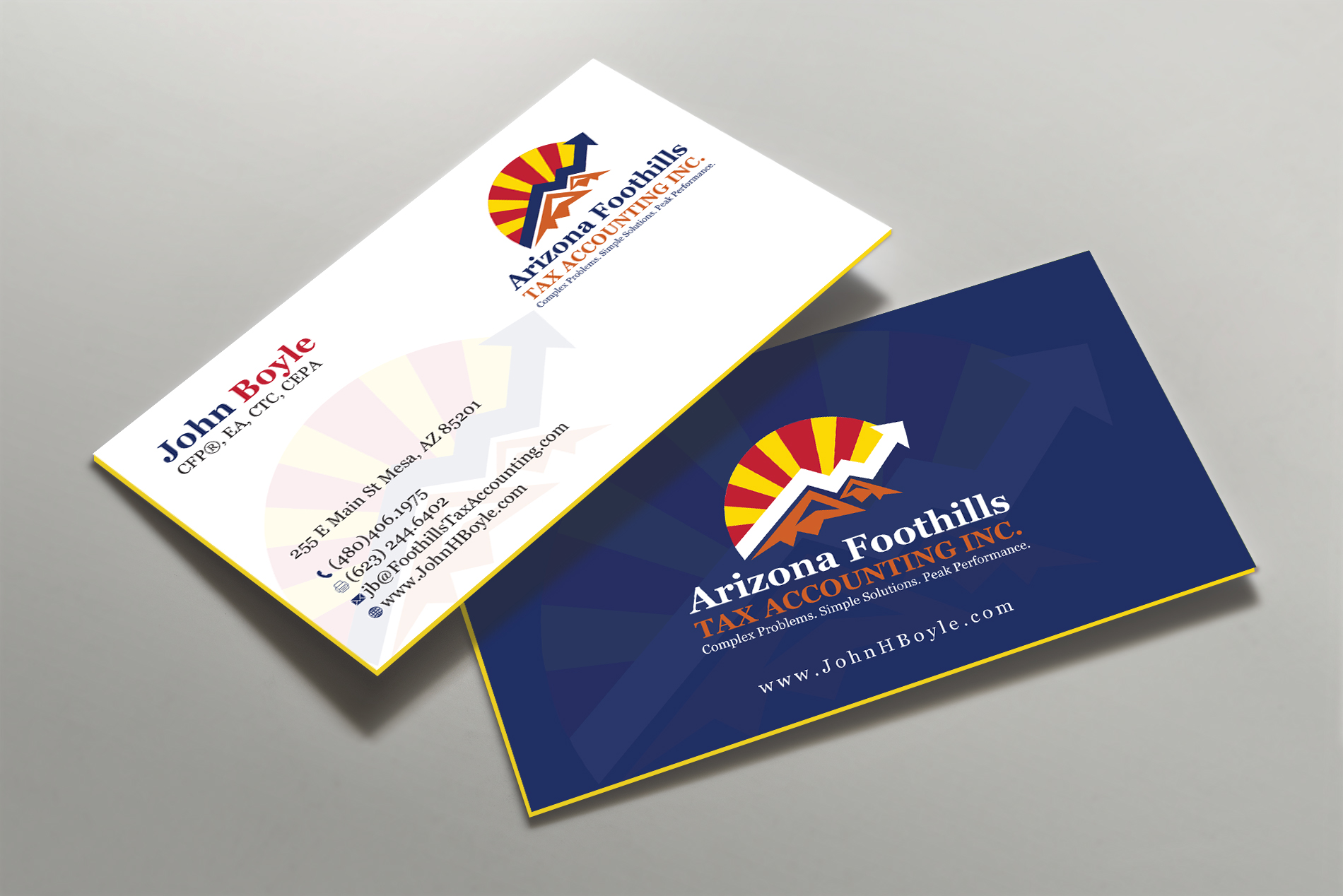 Business Card Design by Tripti Ranjan Gain for Arizona Foothills Tax Accounting | Design #29137424