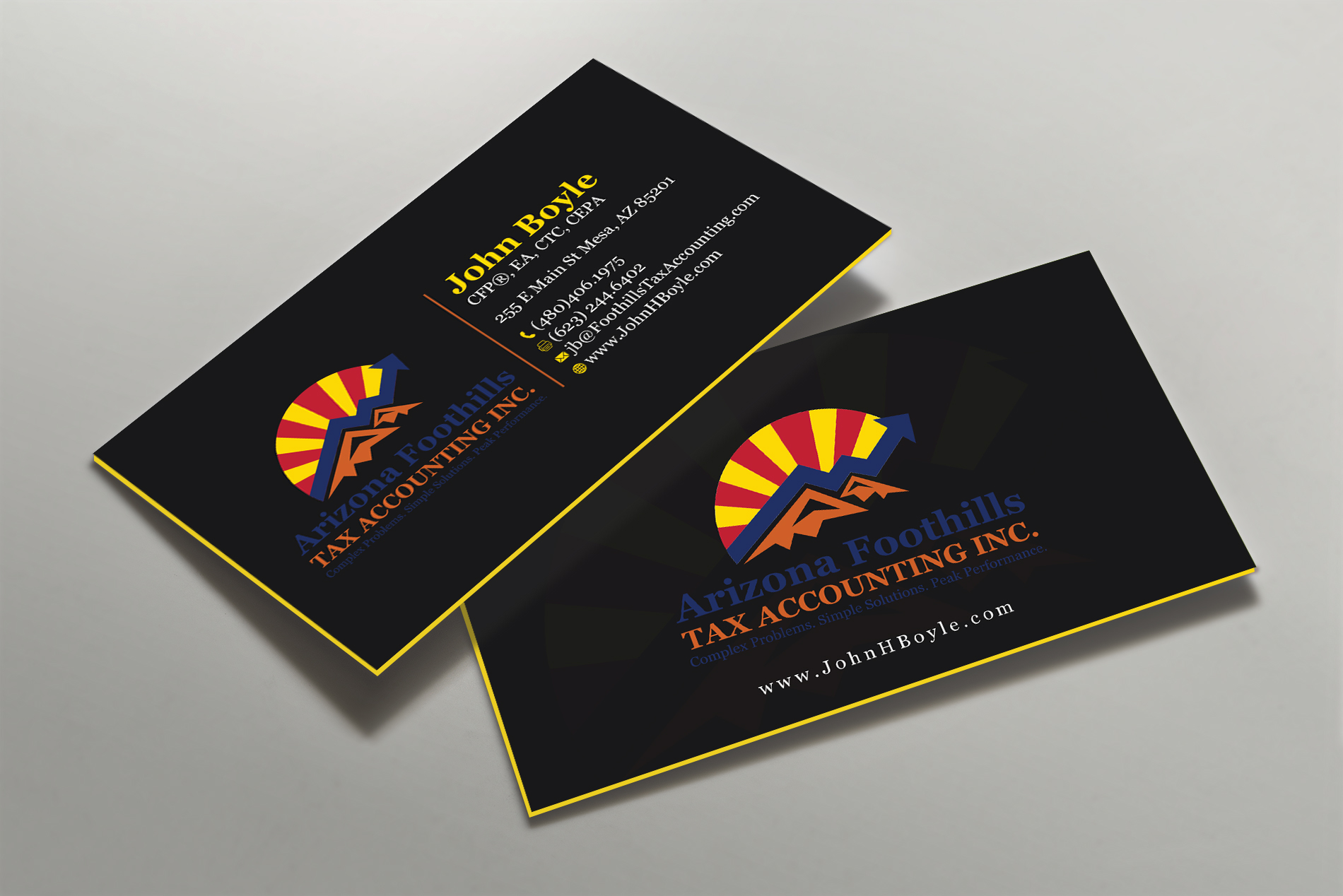 Business Card Design by Tripti Ranjan Gain for Arizona Foothills Tax Accounting | Design #29137425