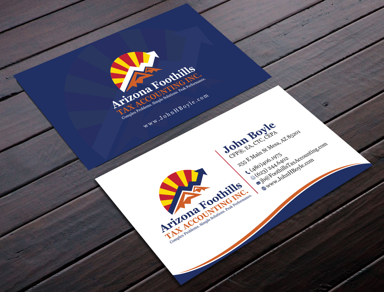 Business Card Design by Tripti Ranjan Gain for Arizona Foothills Tax Accounting | Design #29137426