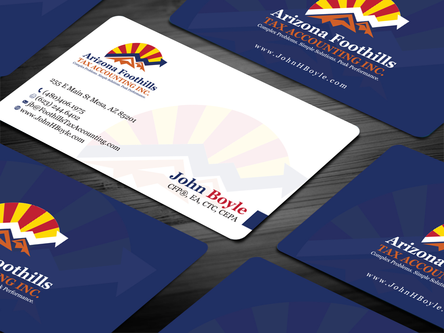 Business Card Design by Tripti Ranjan Gain for Arizona Foothills Tax Accounting | Design #29137429