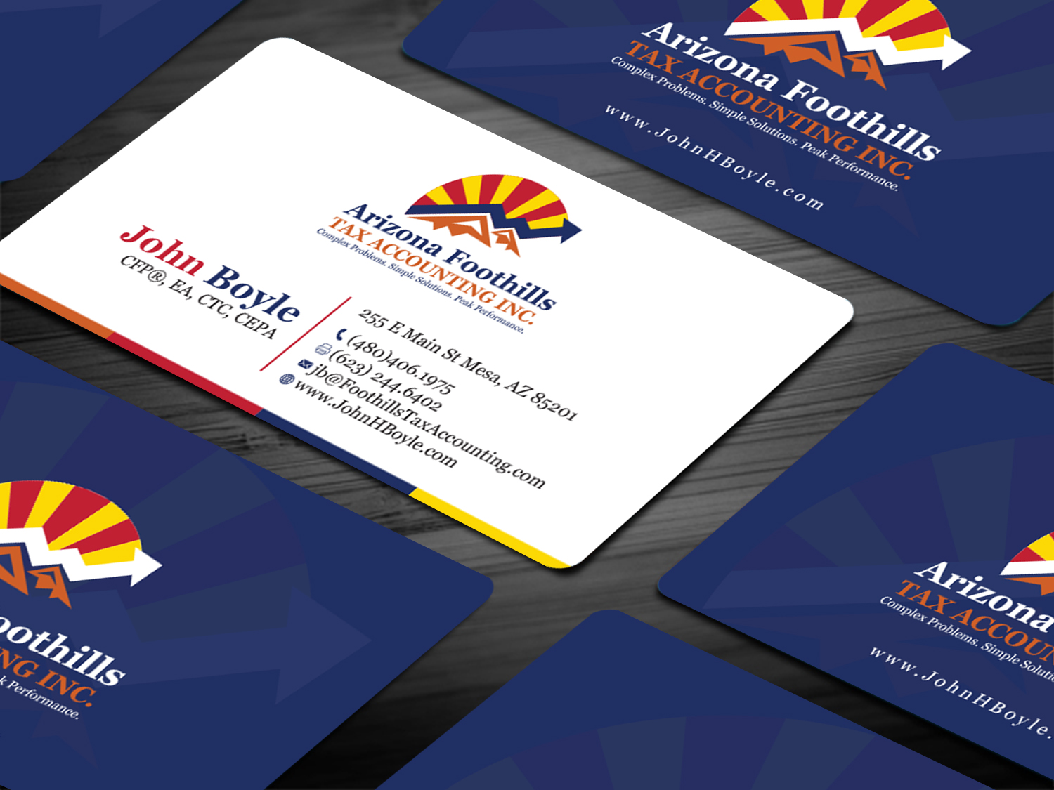 Business Card Design by Tripti Ranjan Gain for Arizona Foothills Tax Accounting | Design #29137430