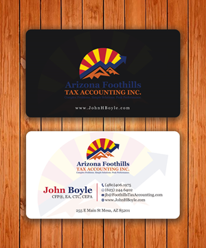 Business Card Design by Tripti Ranjan Gain for Arizona Foothills Tax Accounting | Design: #29137431