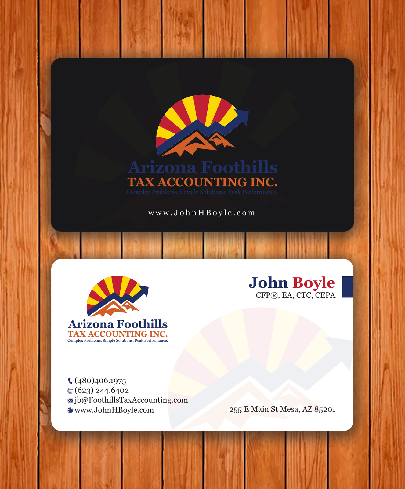 Business Card Design by Tripti Ranjan Gain for Arizona Foothills Tax Accounting | Design #29137432