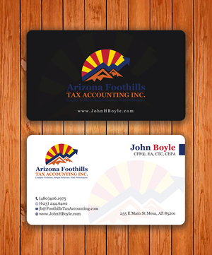 Business Card Design by Tripti Ranjan Gain for Arizona Foothills Tax Accounting | Design: #29137432