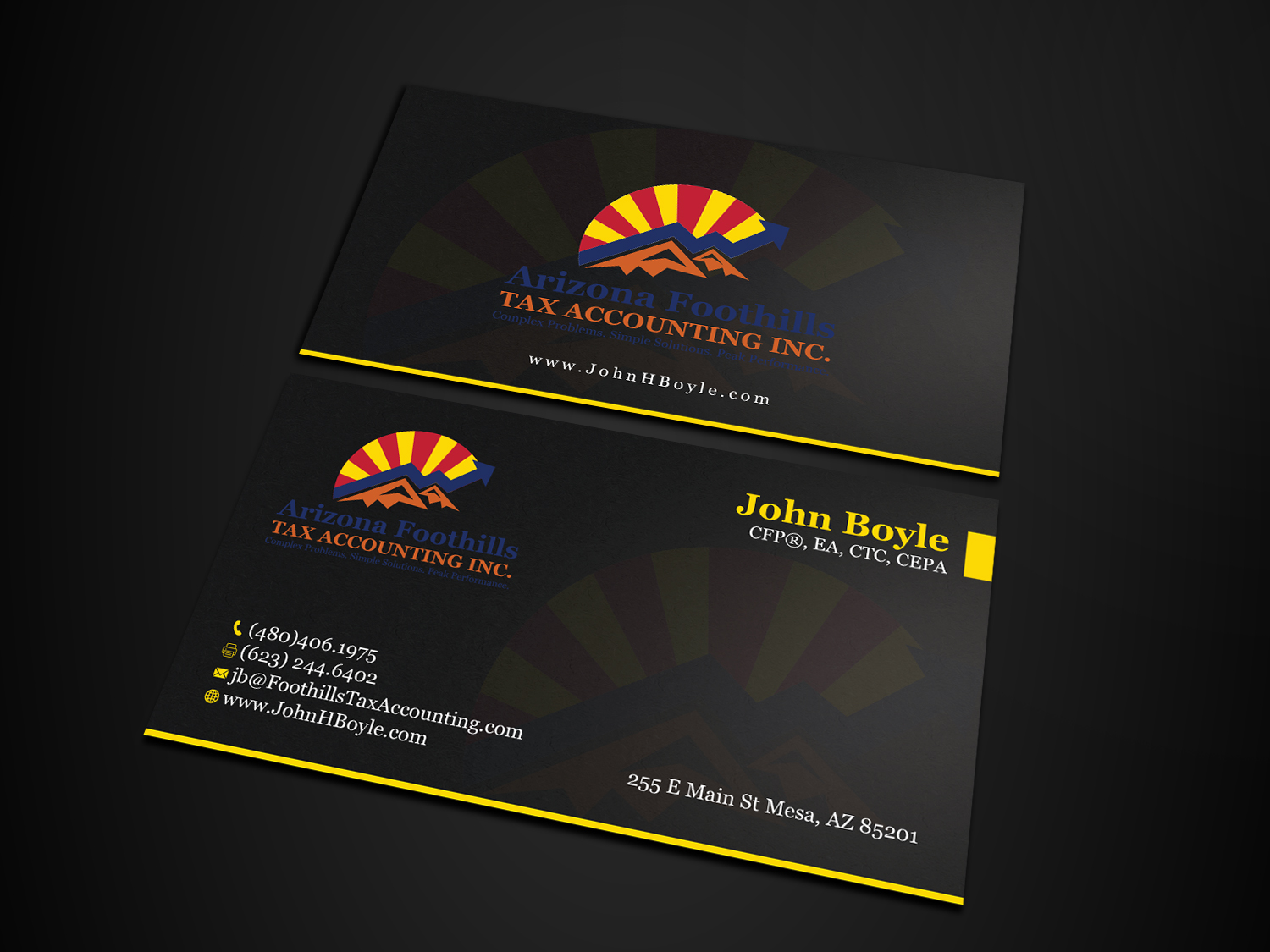 Business Card Design by Tripti Ranjan Gain for Arizona Foothills Tax Accounting | Design #29137433