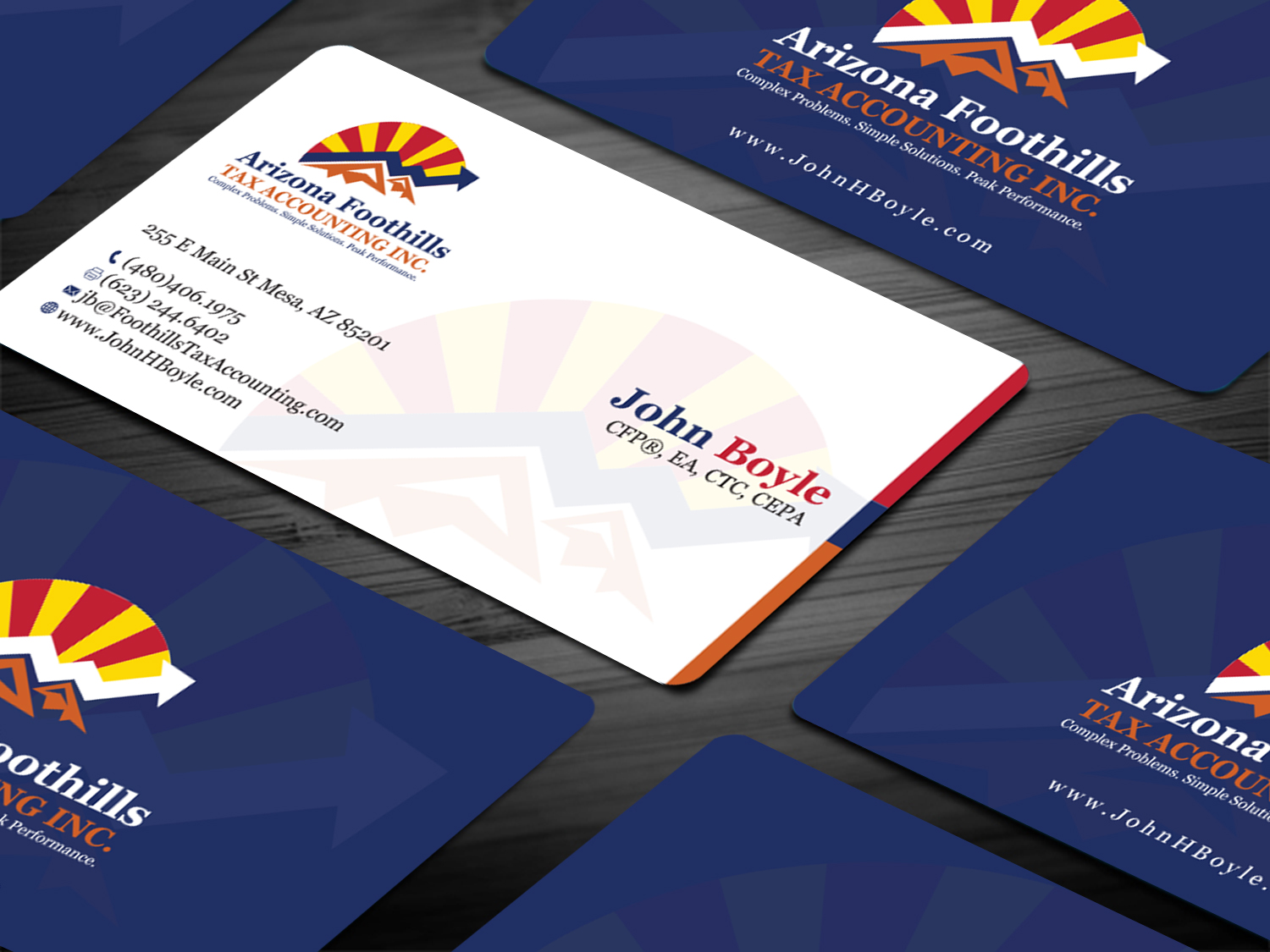 Business Card Design by Tripti Ranjan Gain for Arizona Foothills Tax Accounting | Design #29137434