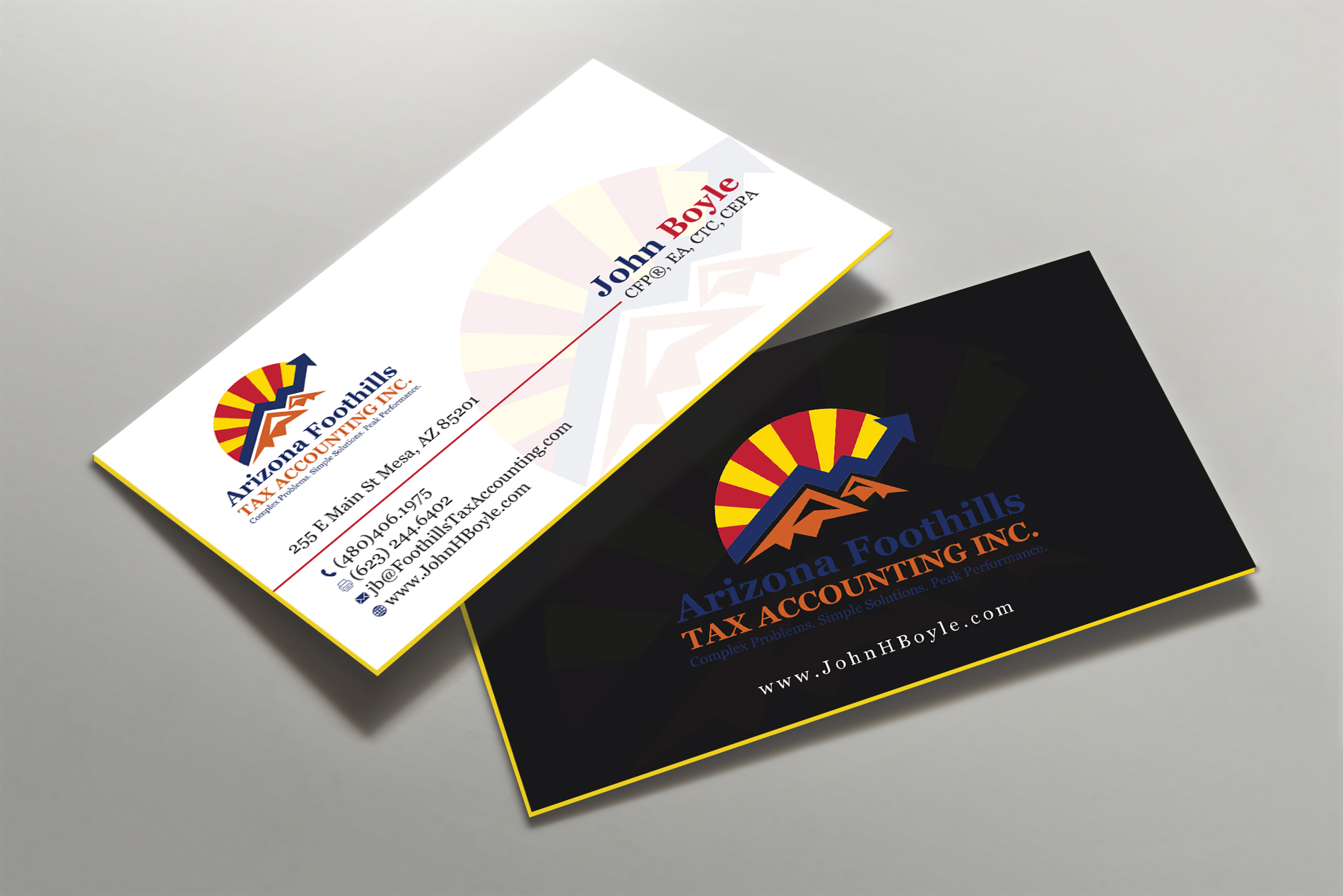 Business Card Design by Tripti Ranjan Gain for Arizona Foothills Tax Accounting | Design #29137436