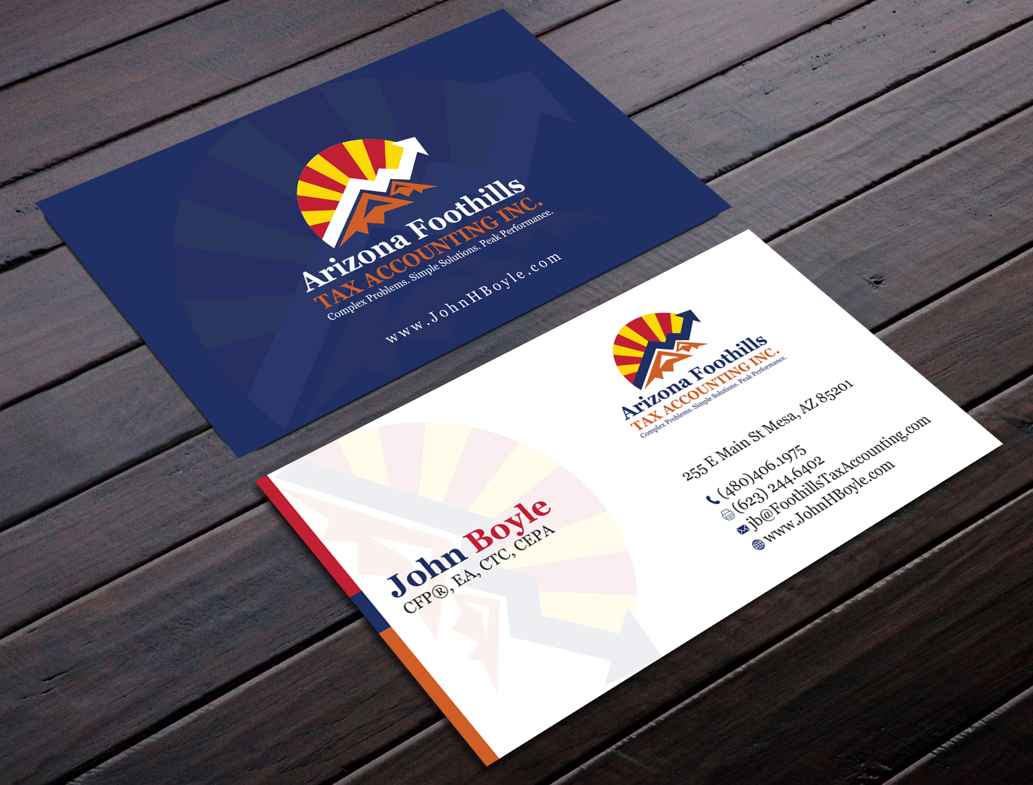 Business Card Design by Tripti Ranjan Gain for Arizona Foothills Tax Accounting | Design #29137437