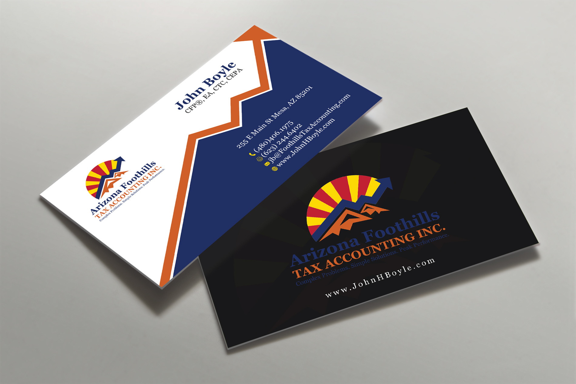 Business Card Design by Tripti Ranjan Gain for Arizona Foothills Tax Accounting | Design #29137443