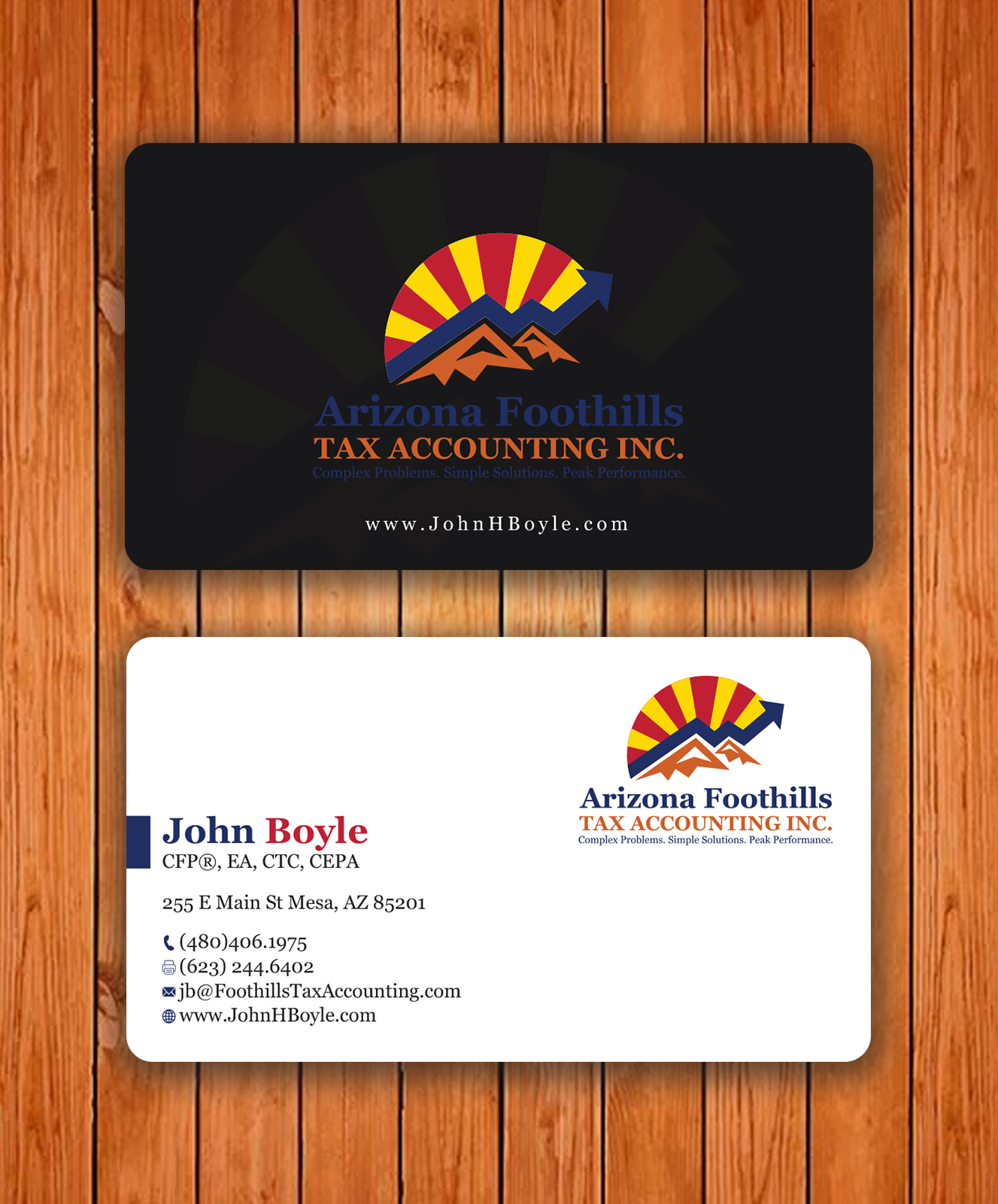 Business Card Design by Tripti Ranjan Gain for Arizona Foothills Tax Accounting | Design #29137445